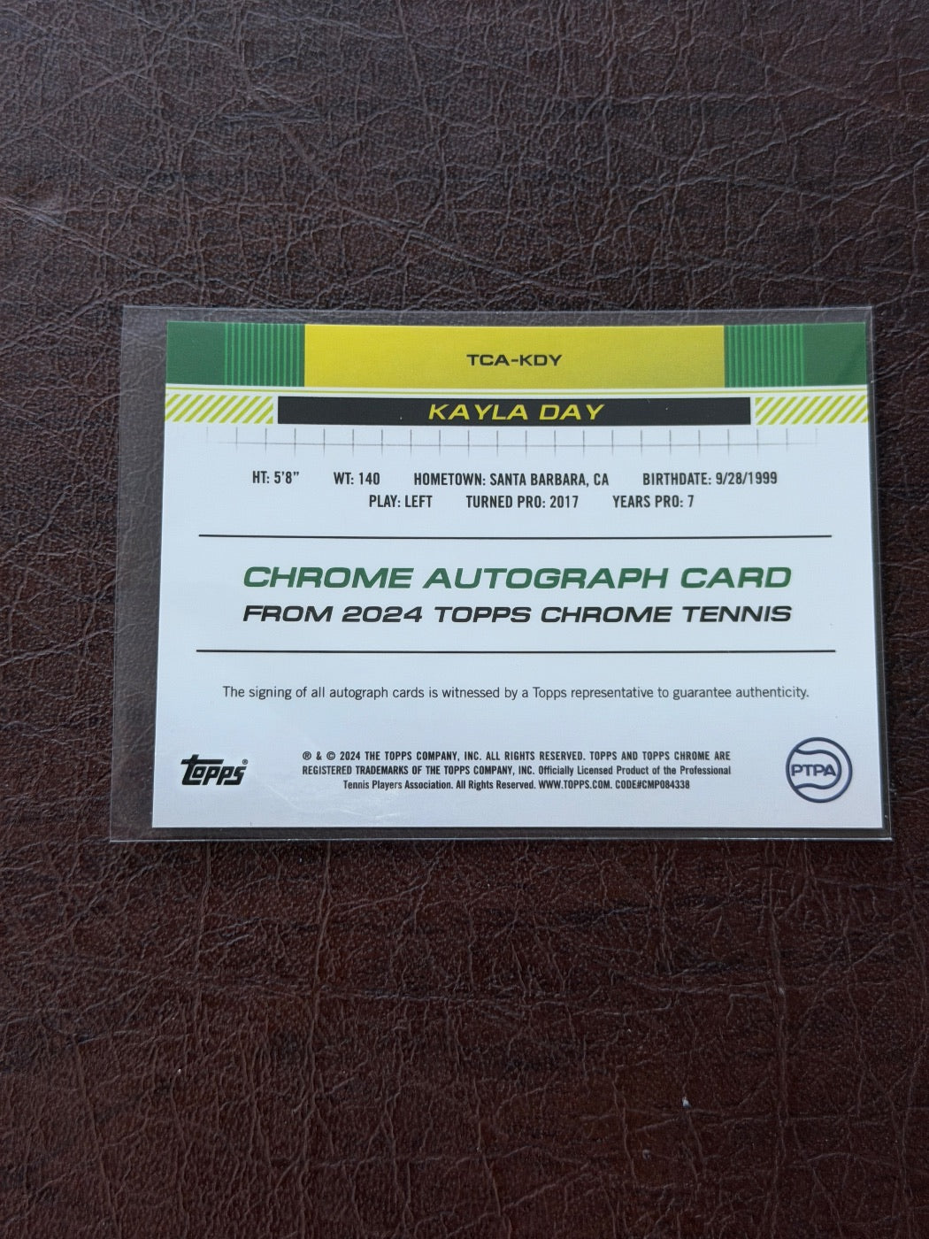 2024 Topps Chrome Kayla Day Orange Auto /25