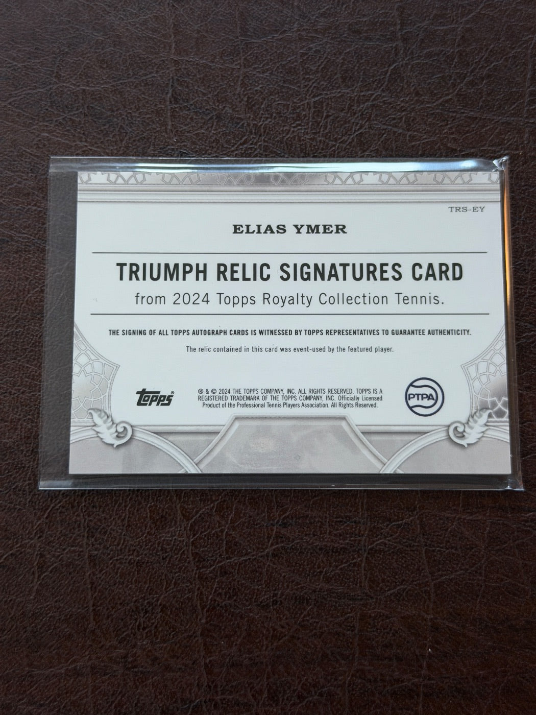 2024 Topps Royalty Elias Ymer Triumph Relic Signatures /75