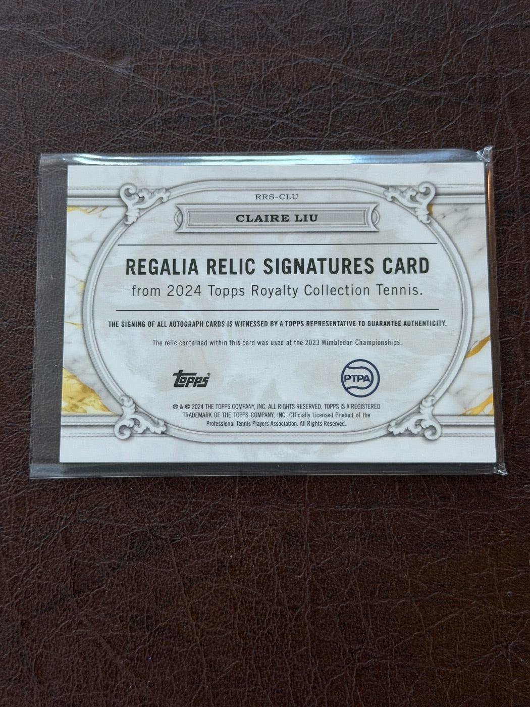2024 Topps Royalty Claire Liu Regalia Relic Signatures /75