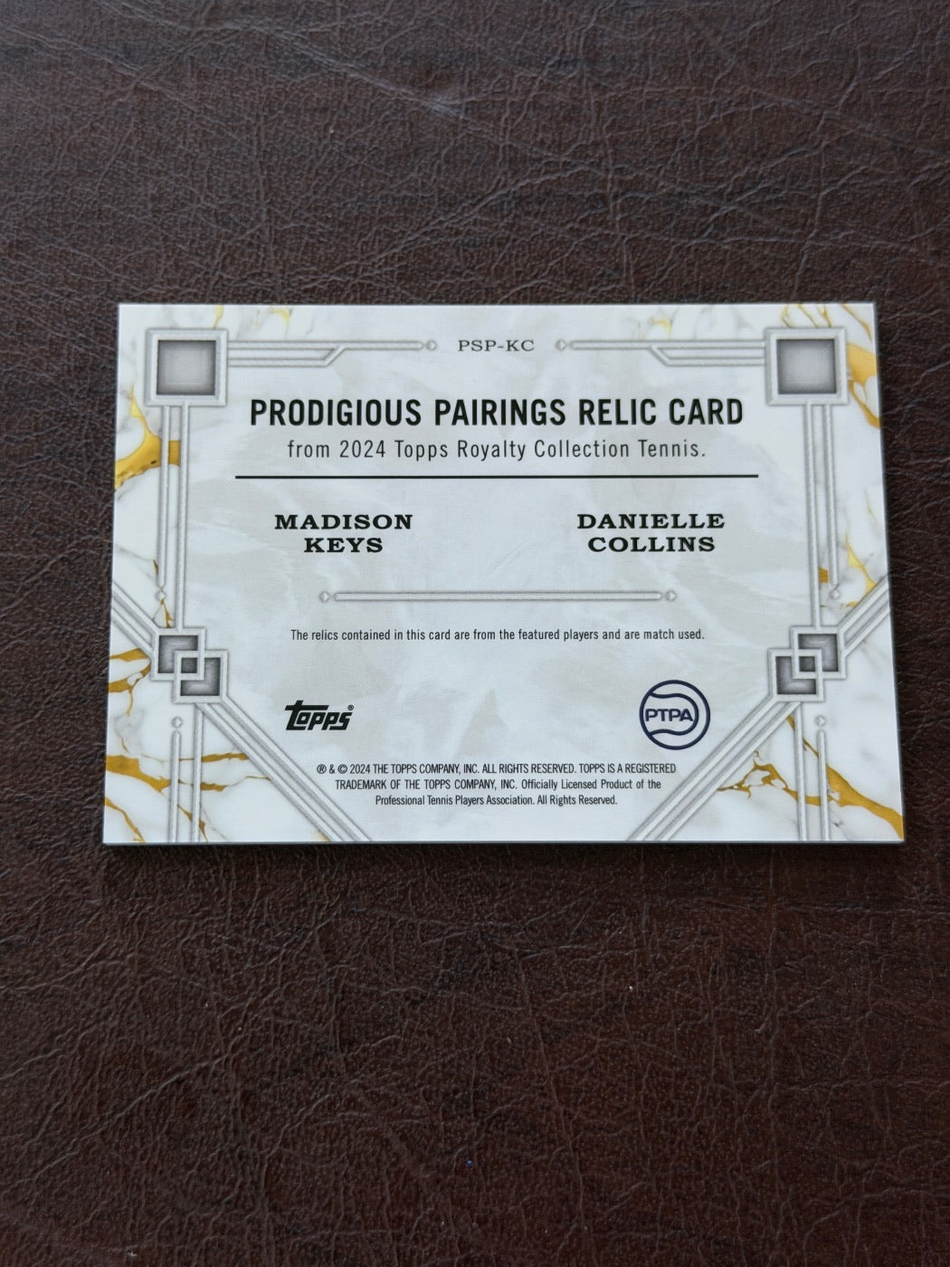 2024 Topps Royalty Danielle Collins & Madison Keys Prodigious Pairings Relic /50