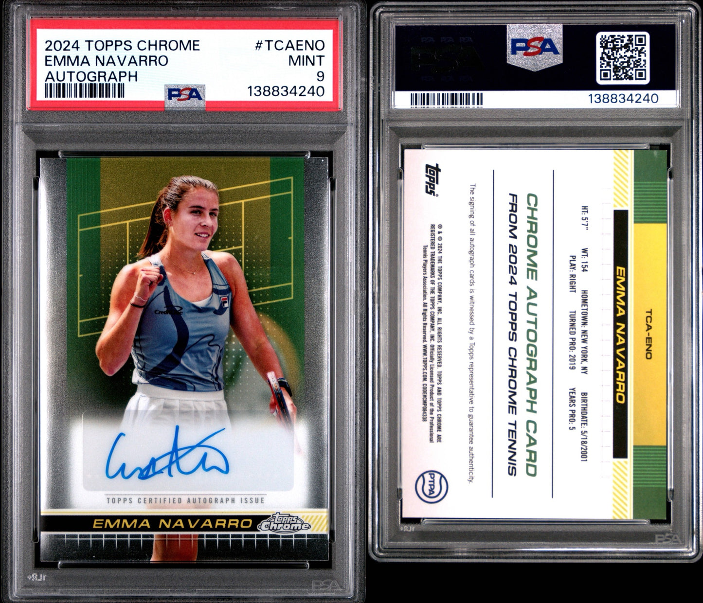 2024 Topps Chrome Auto Emma Navarro PSA 9