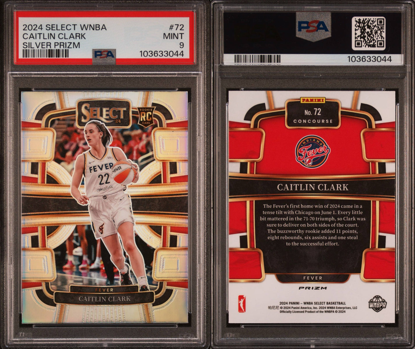 2024 Select WNBA Caitlin Clark Silver Prizm PSA 9