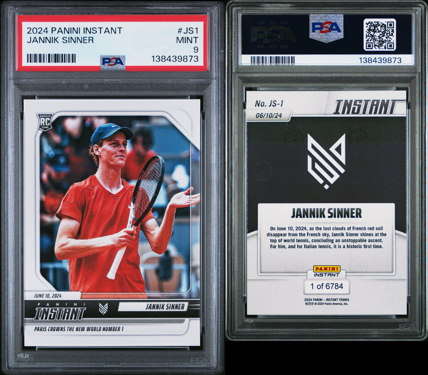 2024 Panini Instant Jannik Sinner PSA 9