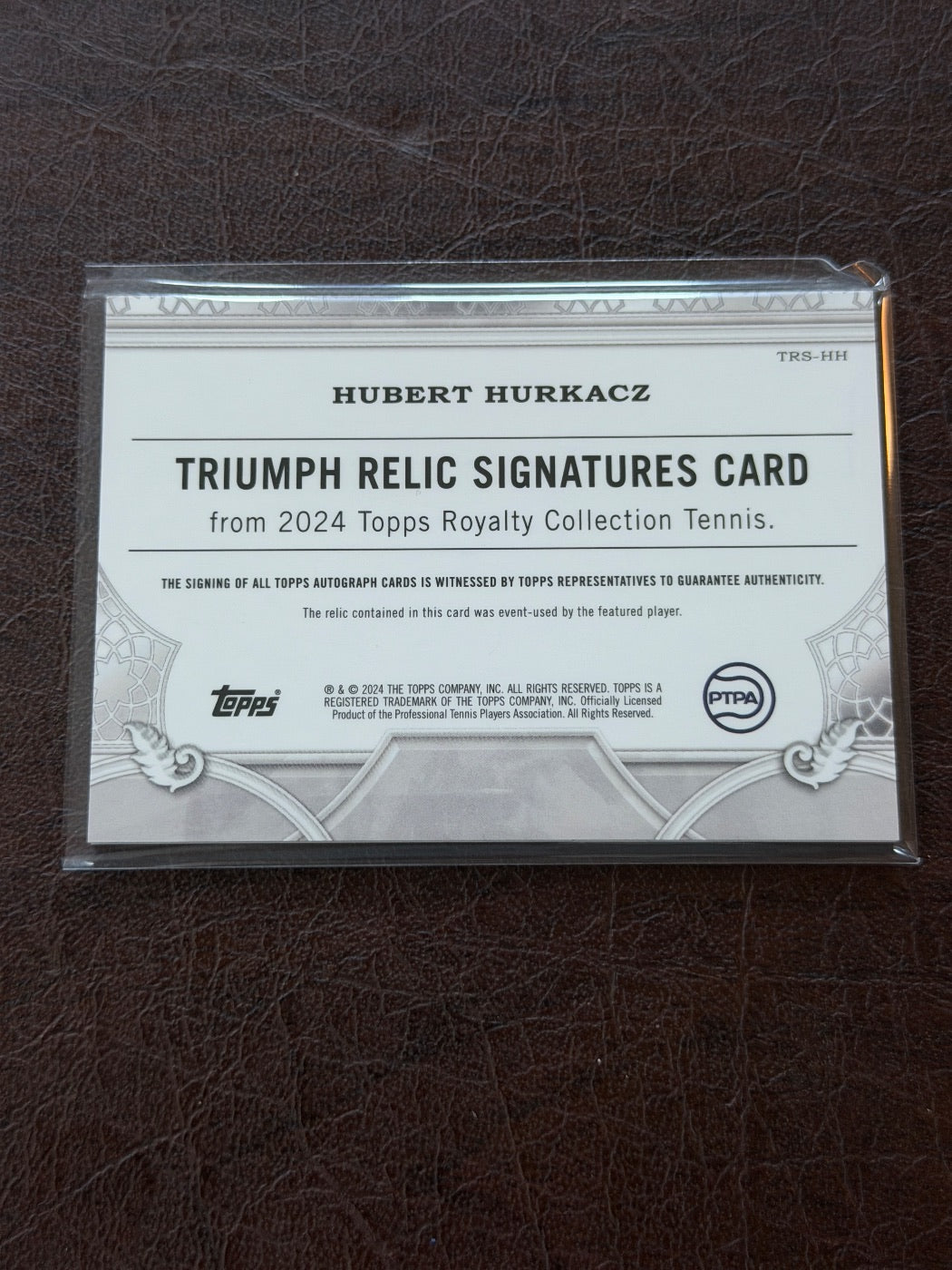 2024 Topps Royalty Hubert Hurkacz Triumph Relic Signatures /75