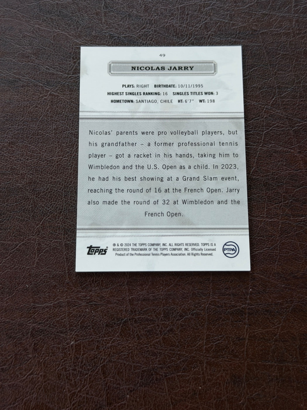 2024 Topps Royalty Nicolas Jarry Royalty /99