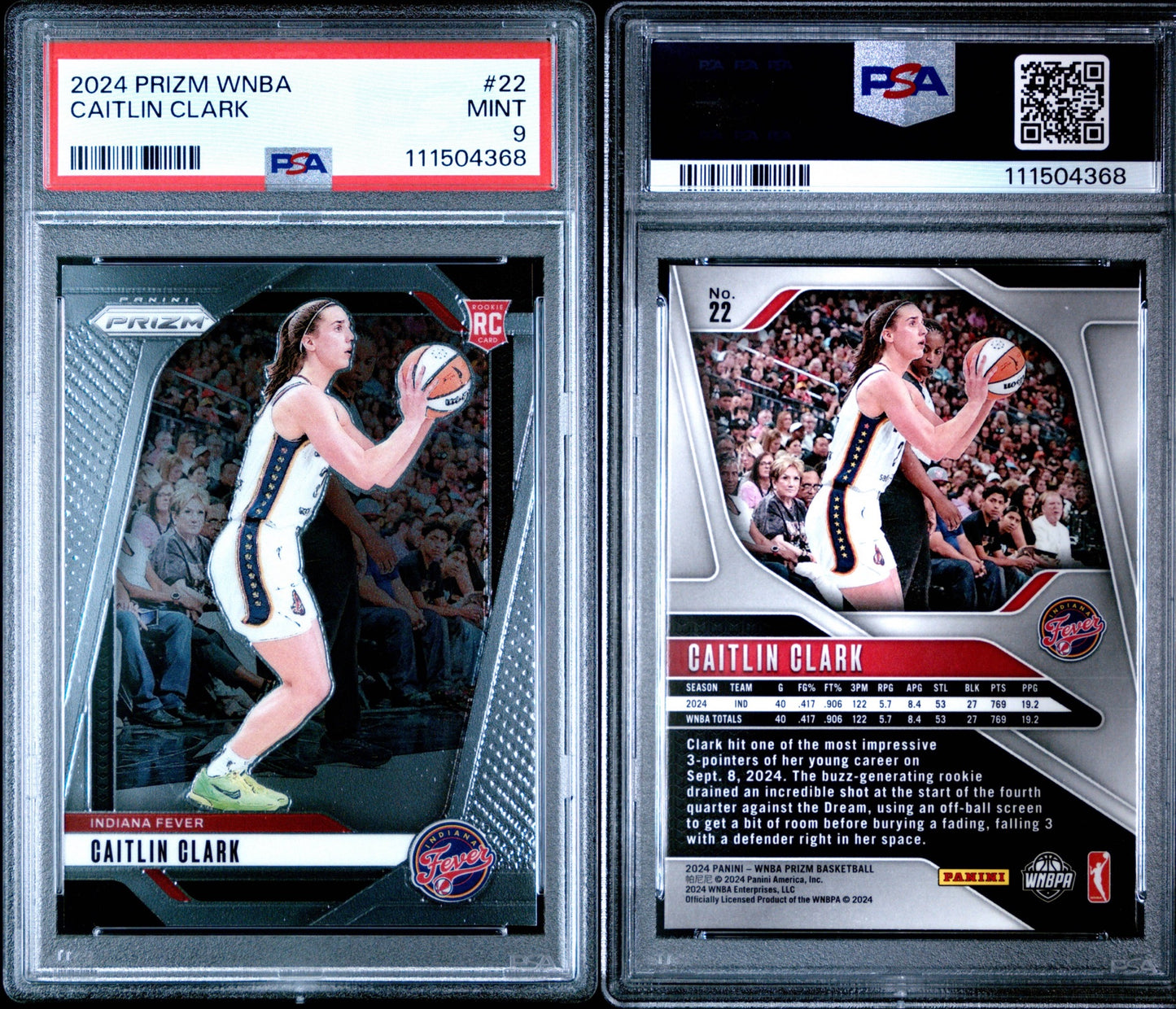 2024 Prizm WNBA Caitlin Clark PSA 9