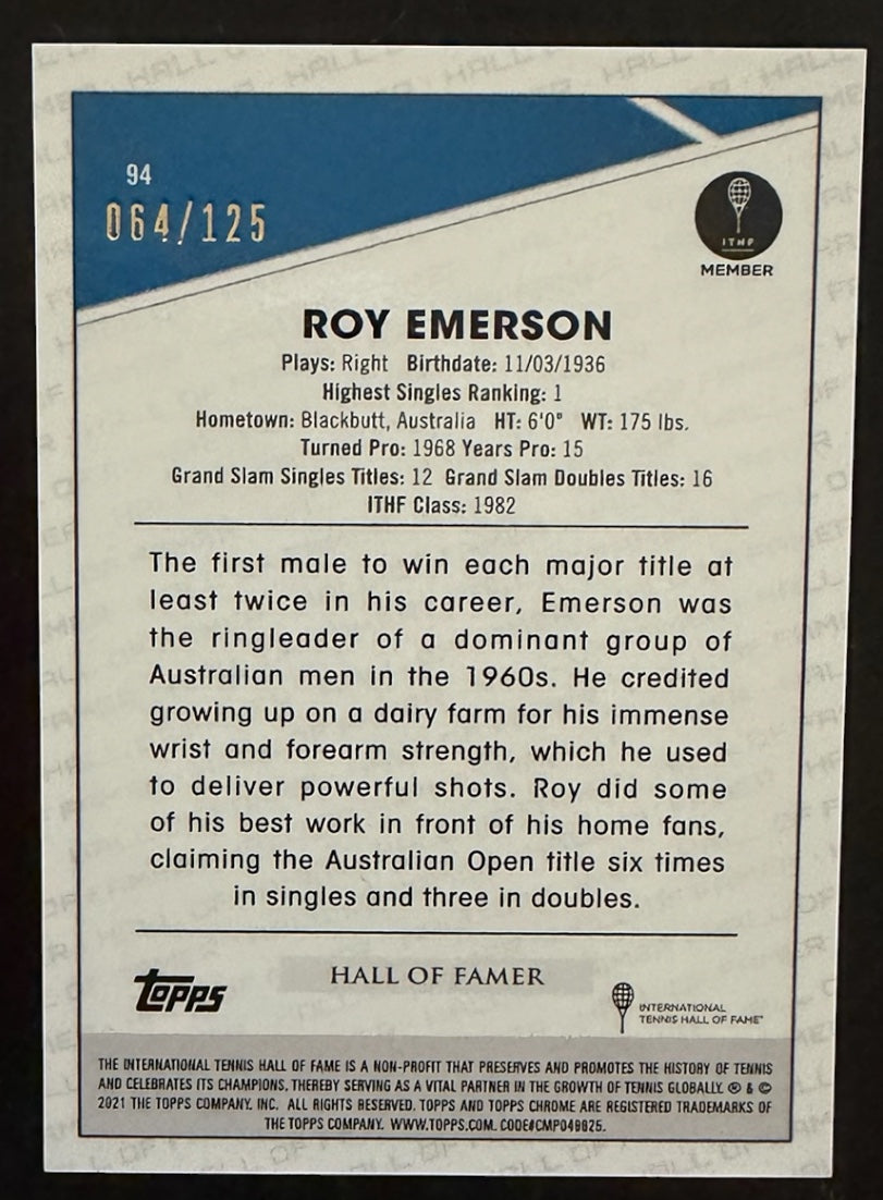 2021 Topps Chrome Mini Diamond Refractor 064/125 Roy Emerson