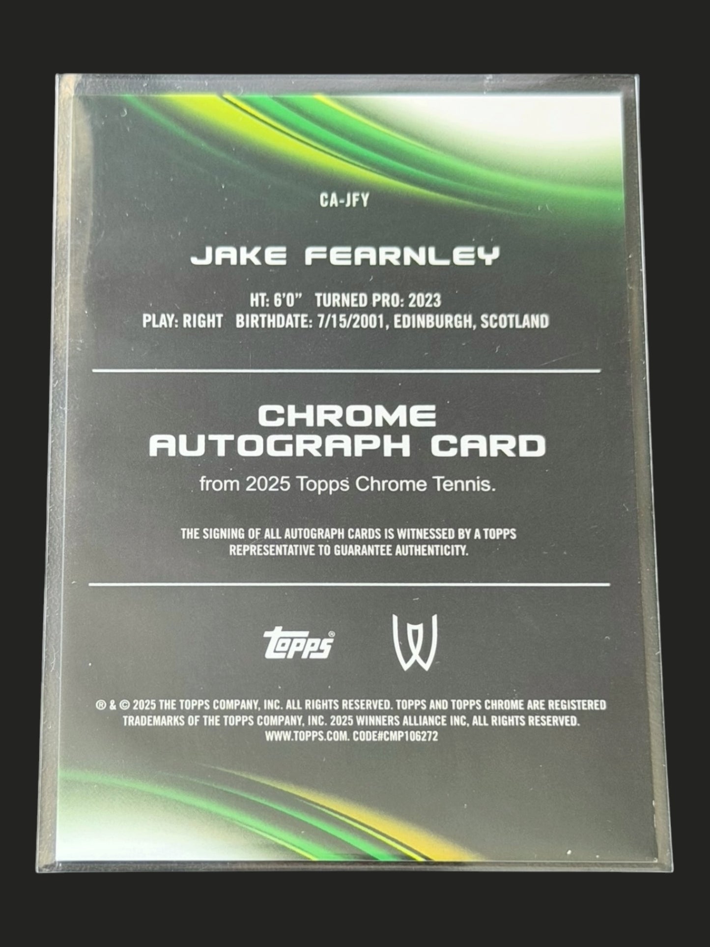 2025 Topps Chrome Geometric Autograph Jake Fearnley