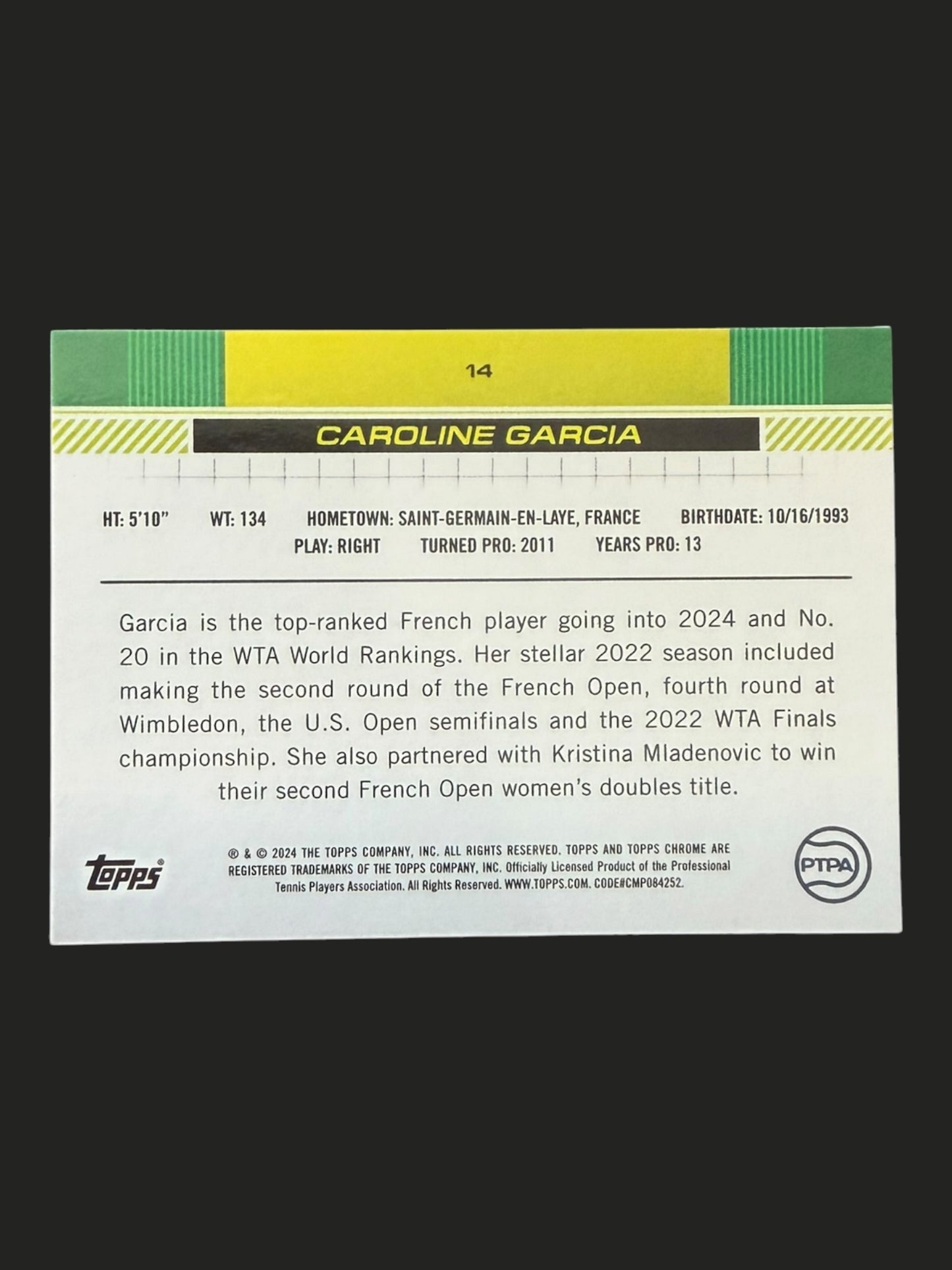 2024 Topps Chrome Caroline Garcia
