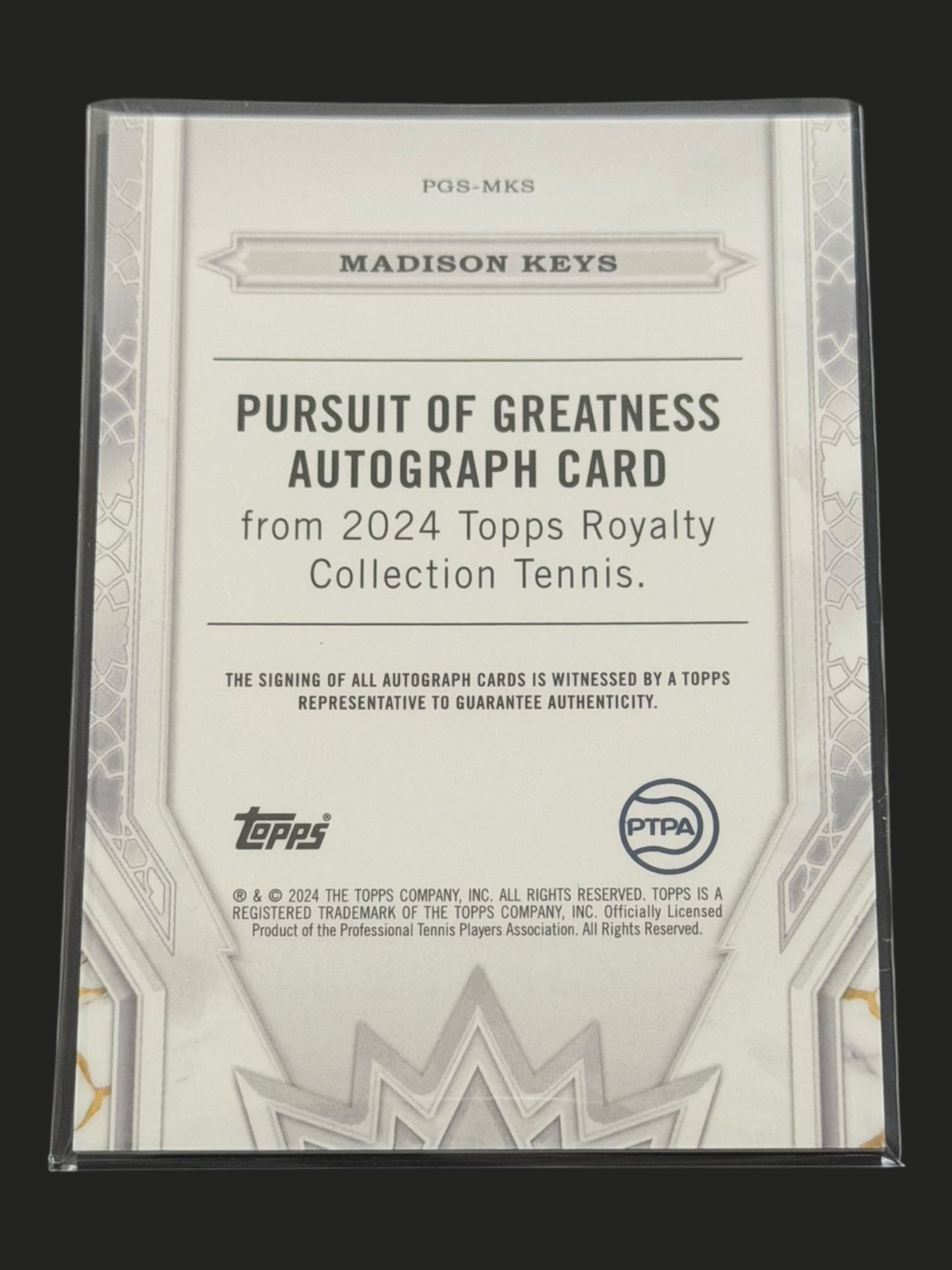 2024 Topps Royalty Madison Keys — Pursuit of Greatness Auto /75 tennis card