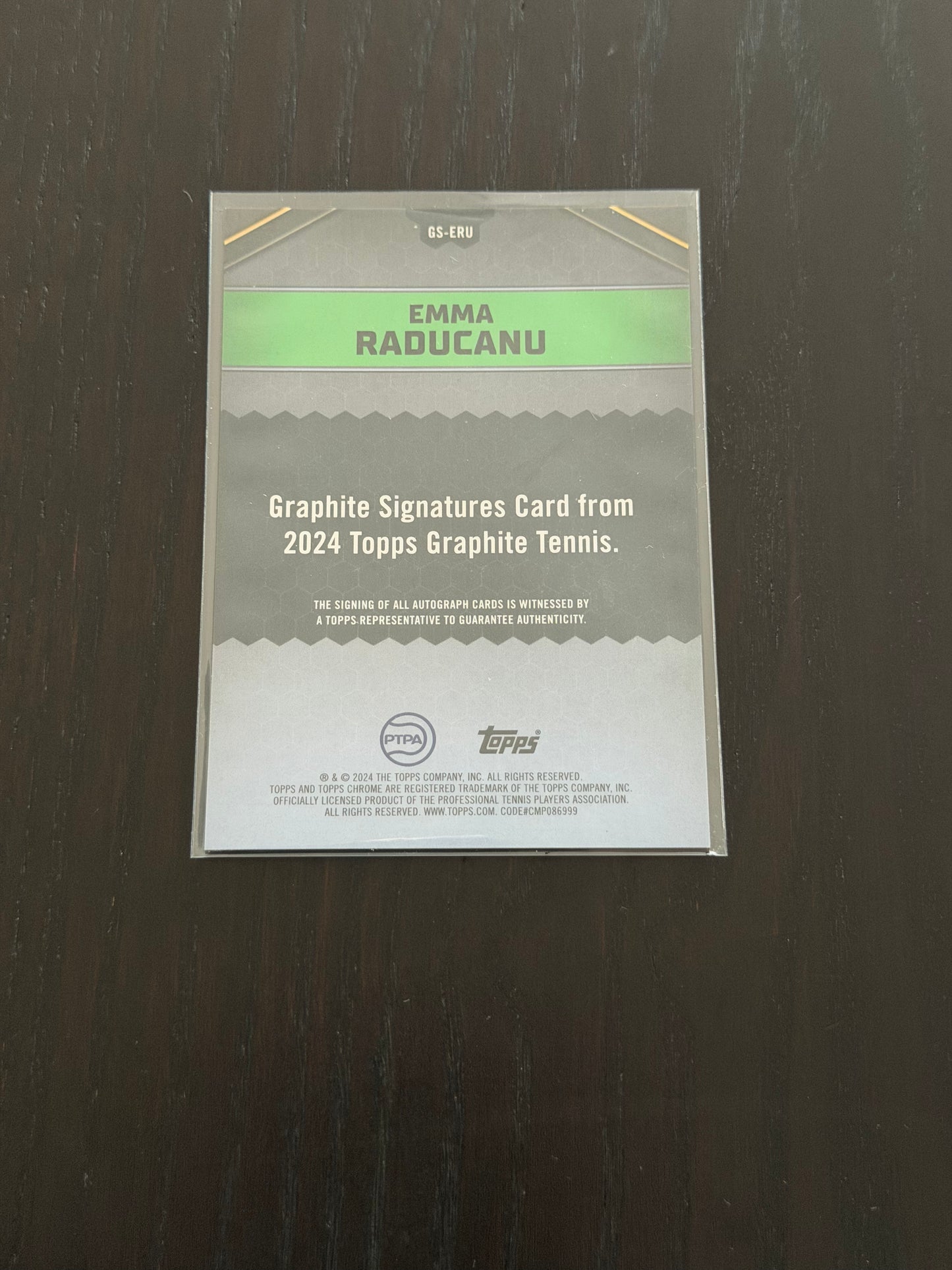 2024 Topps Graphite Autograph Emma Raducanu