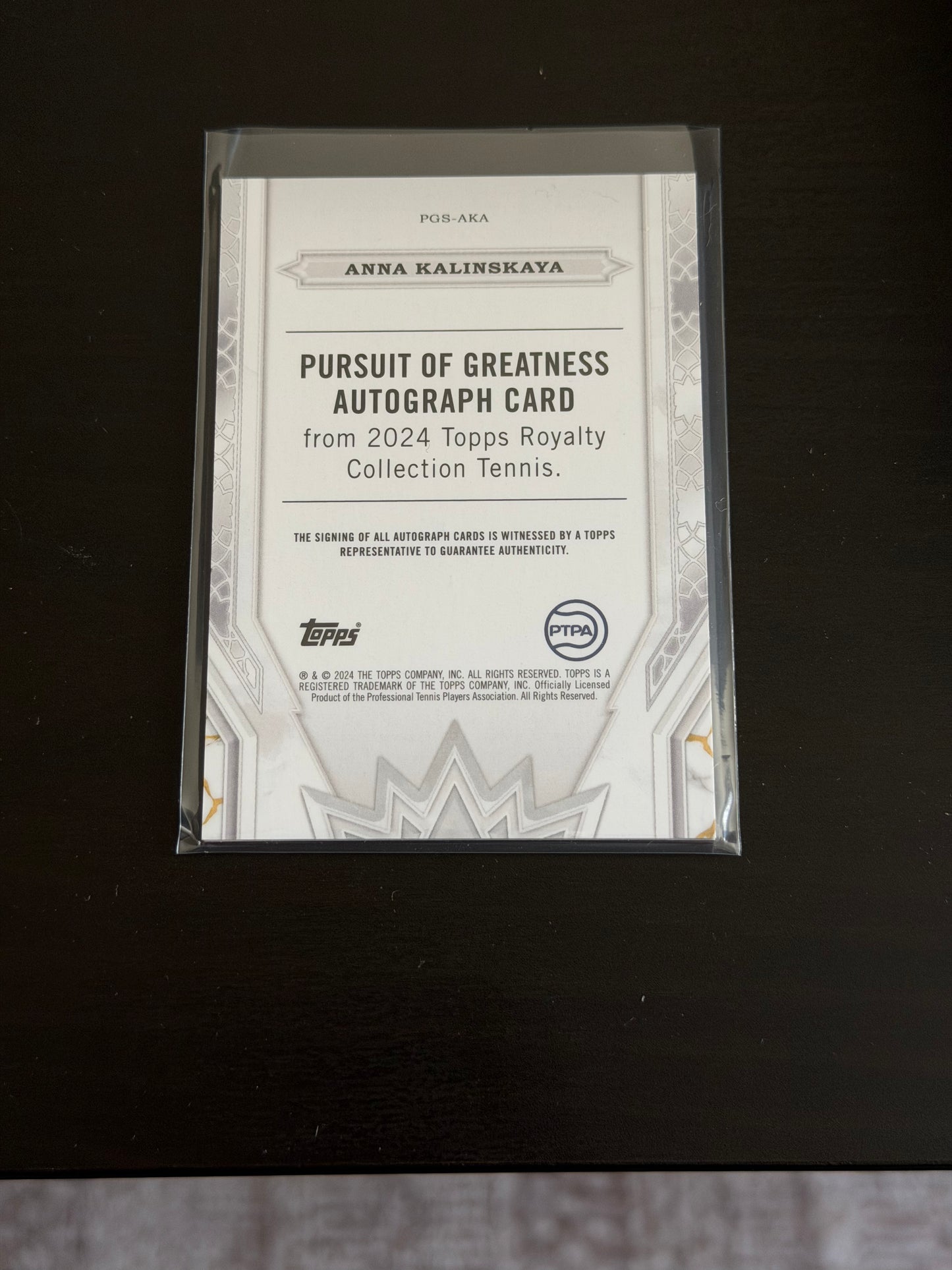 2024 Topps Royalty Pursuit of Greatness Autograph 16/75 Anna Kalinskaya