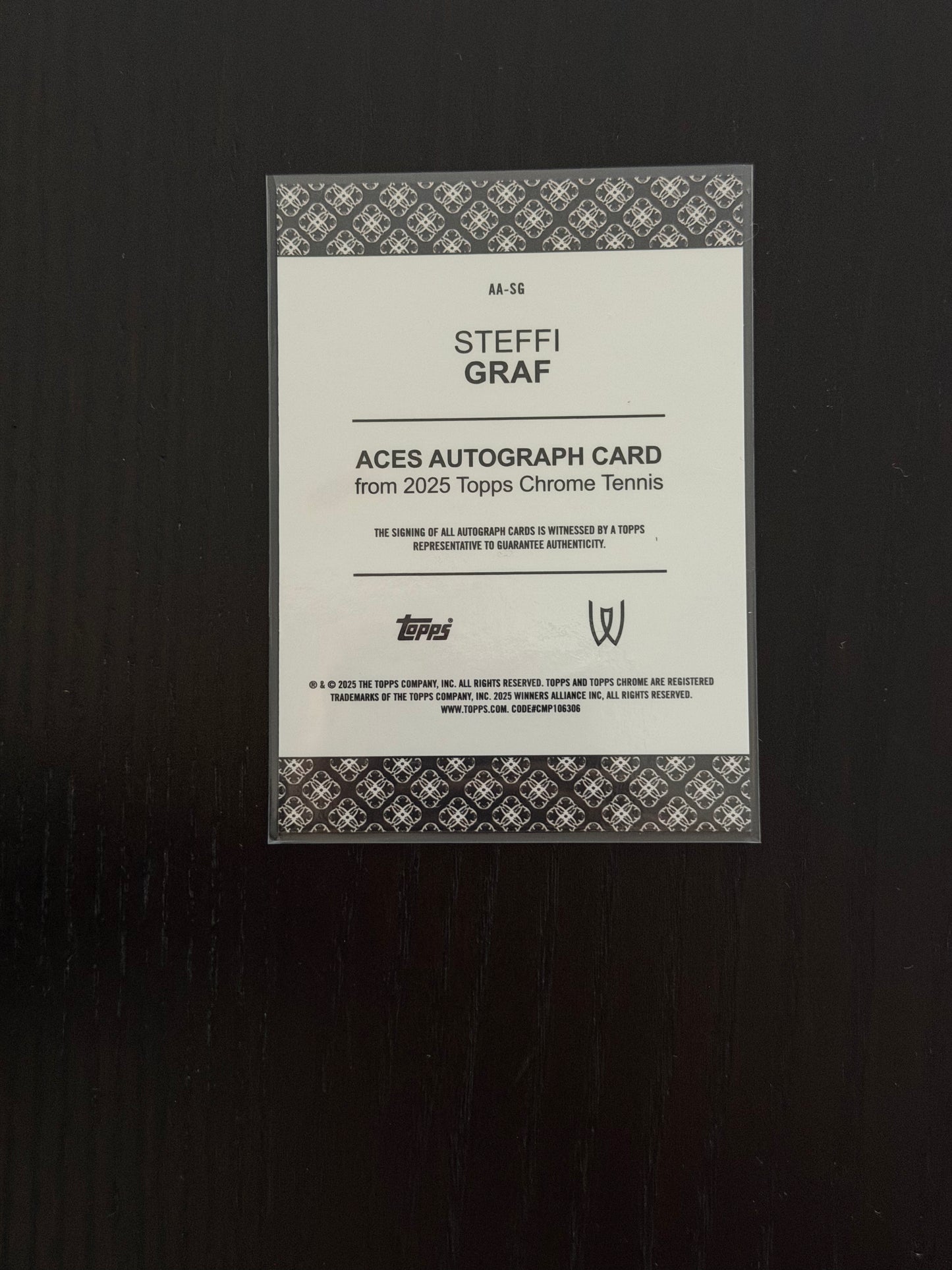 2025 Topps Chrome Aces Autograph Steffi Graf