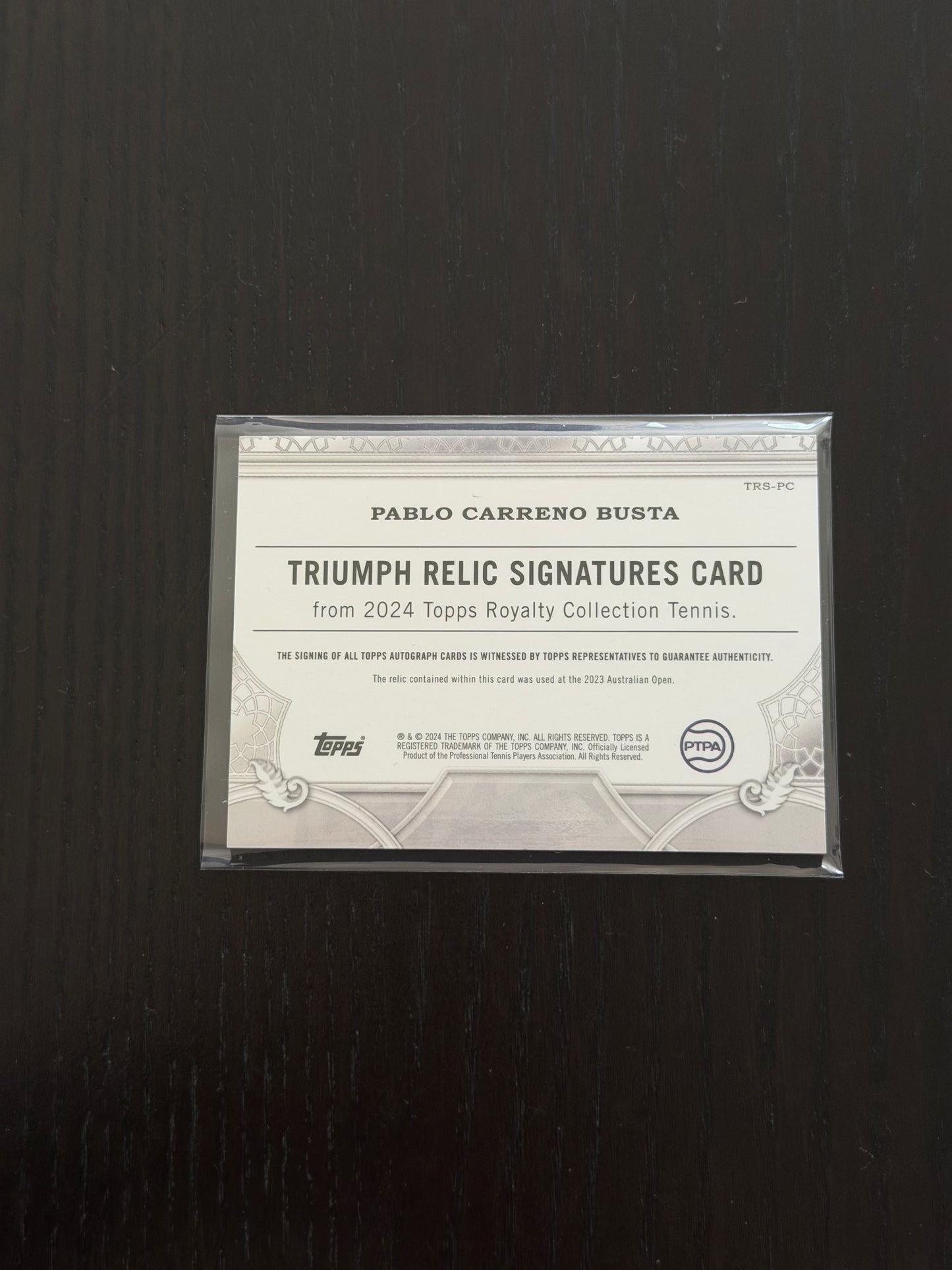 2024 Topps Royalty Triumph Relic Signatures 57/75 Pablo Carreno Busta
