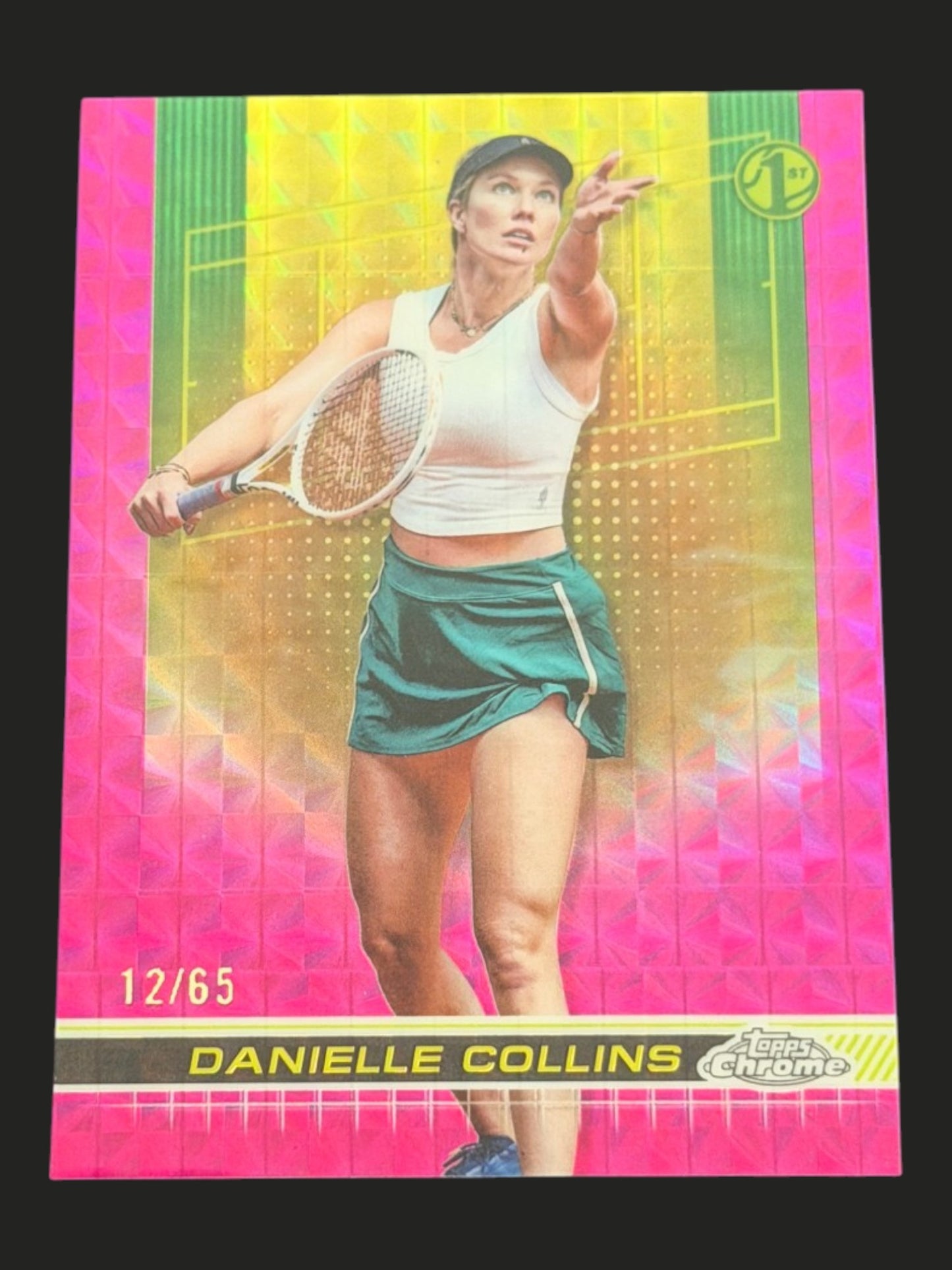 2024 Topps Chrome Tennis Pink Geometric Refractor 12/65 Danielle Collins