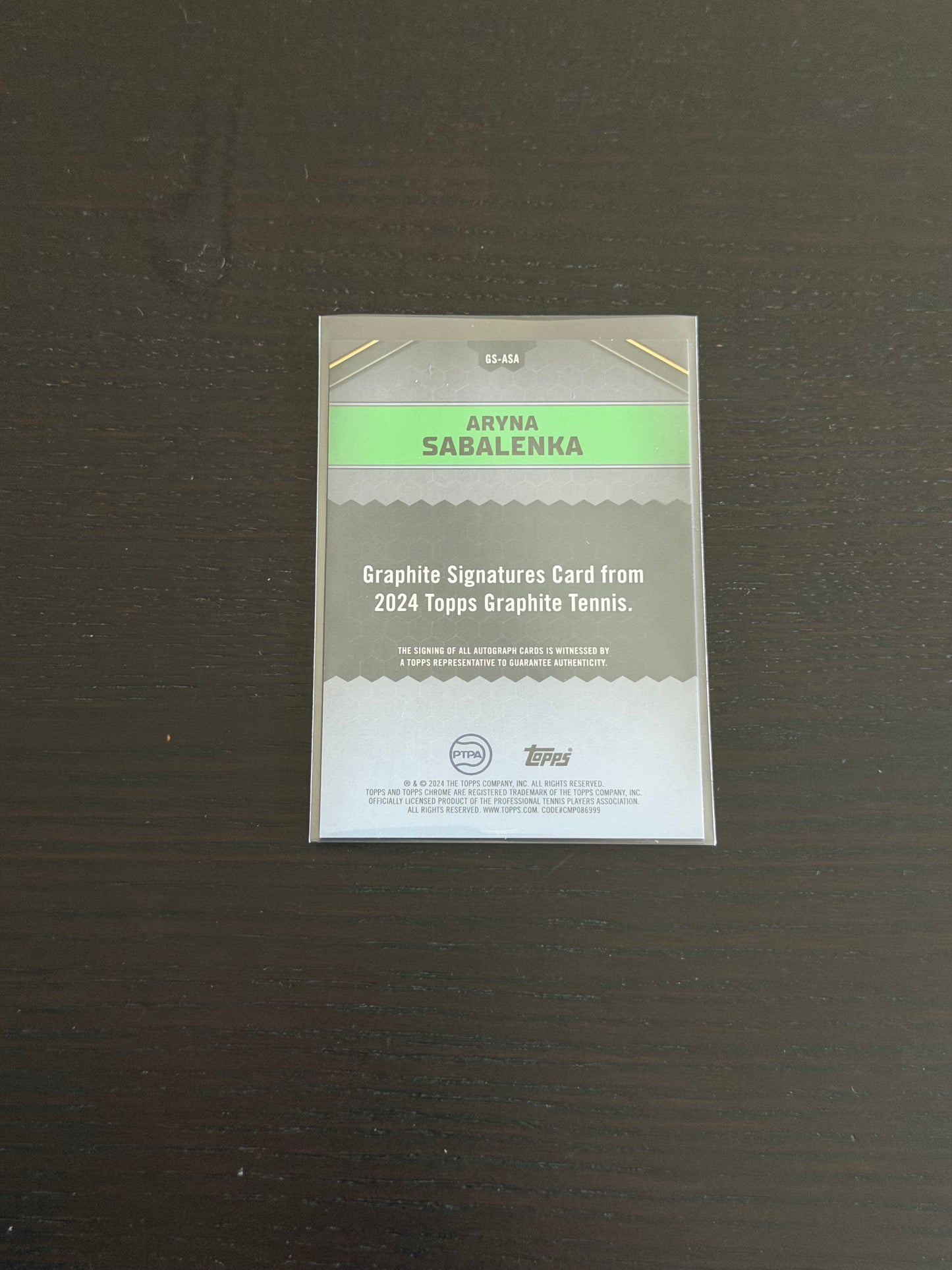 2024 Topps Graphite Aryna Sabalenka — Auto
