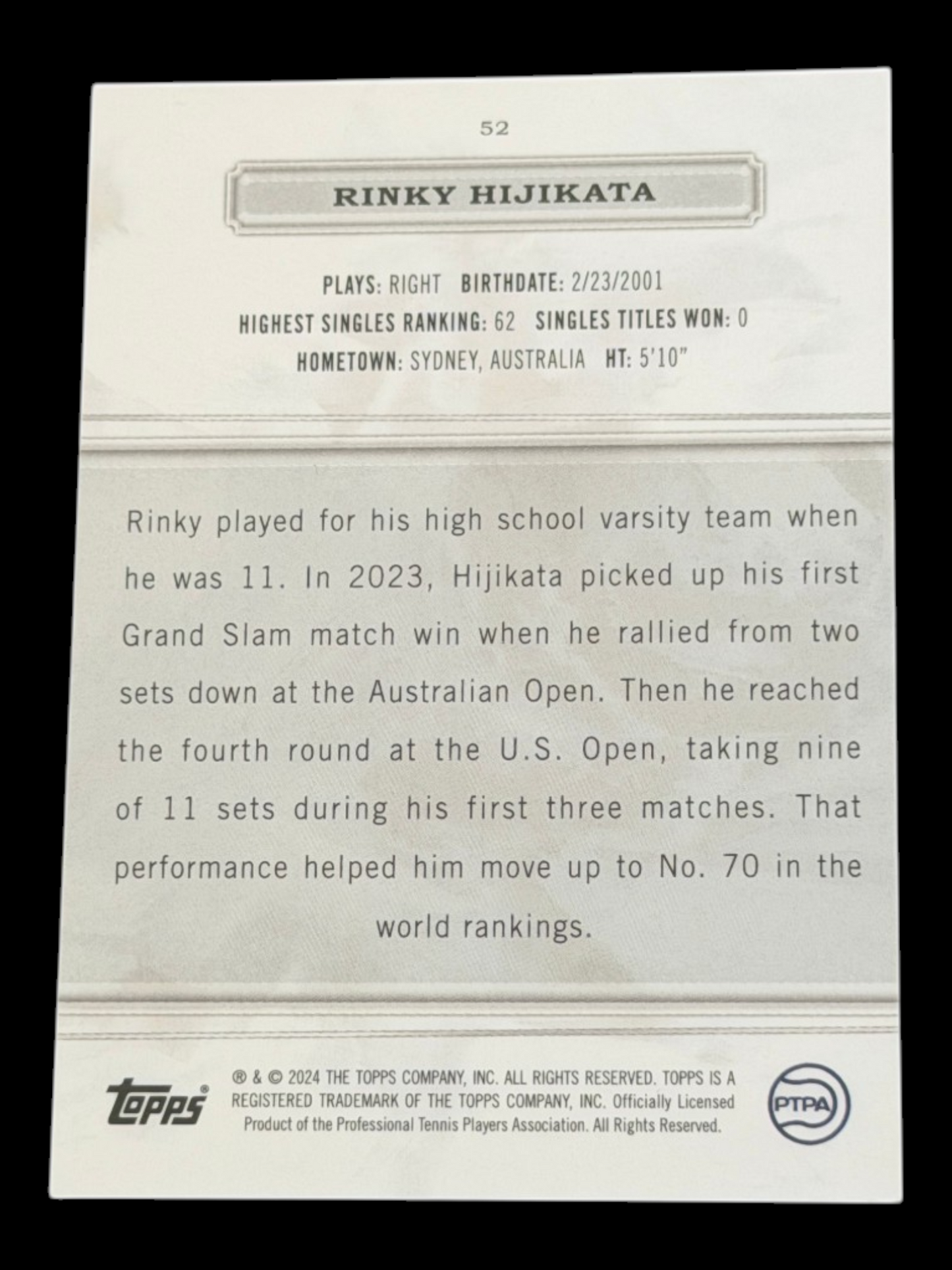 2024 Topps Royalty Rinky Hijikata /99
