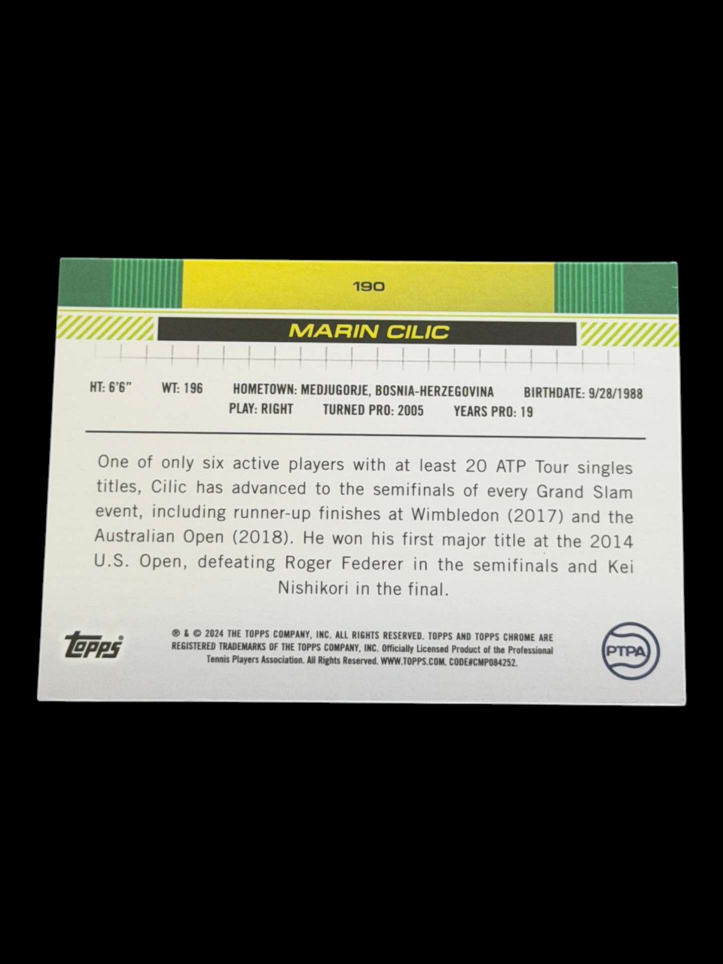 2024 Topps Chrome Marin Cilic — Gold /50
