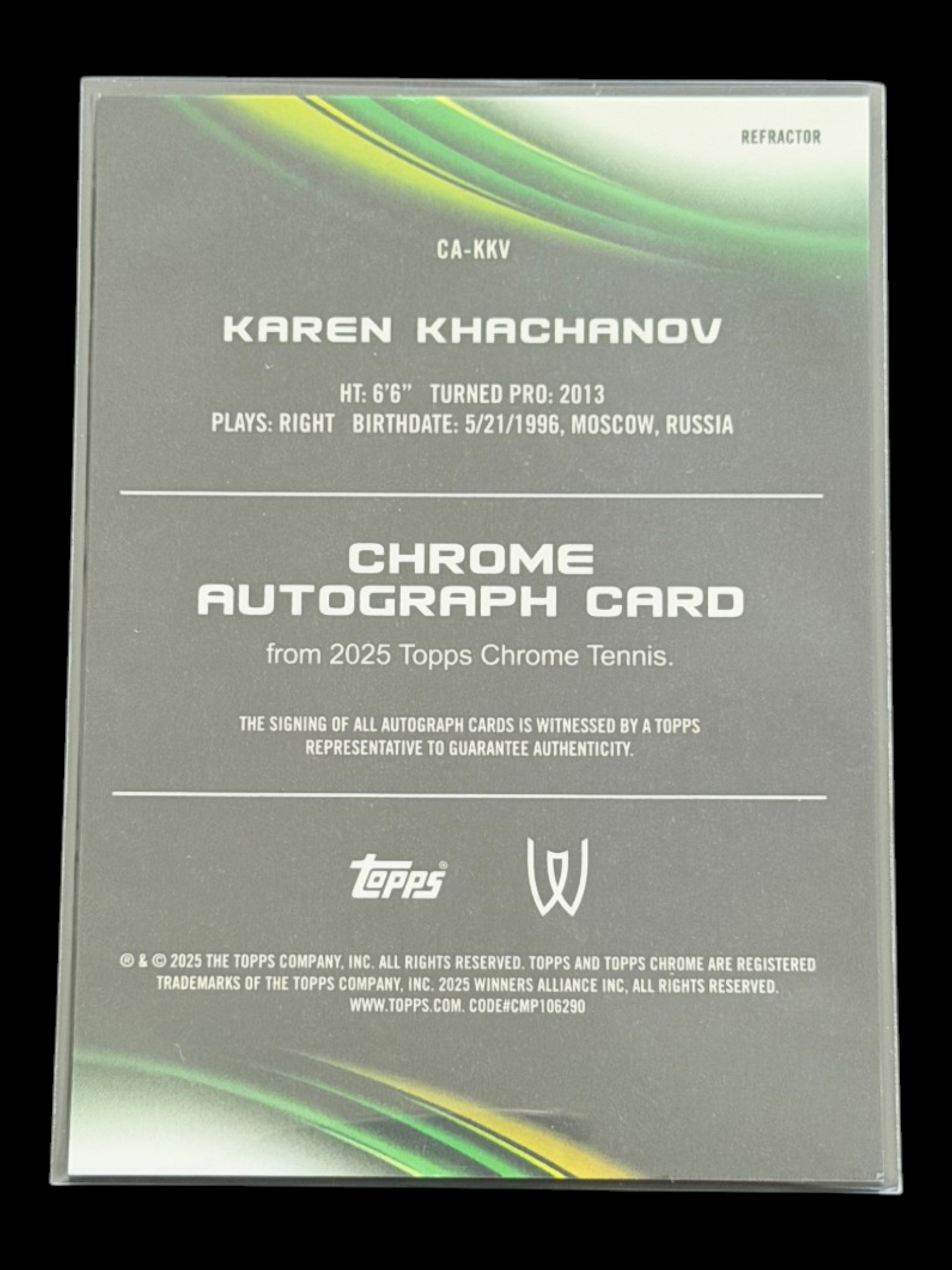 2025 Topps Chrome Karen Khachanov — Refractor Auto /99