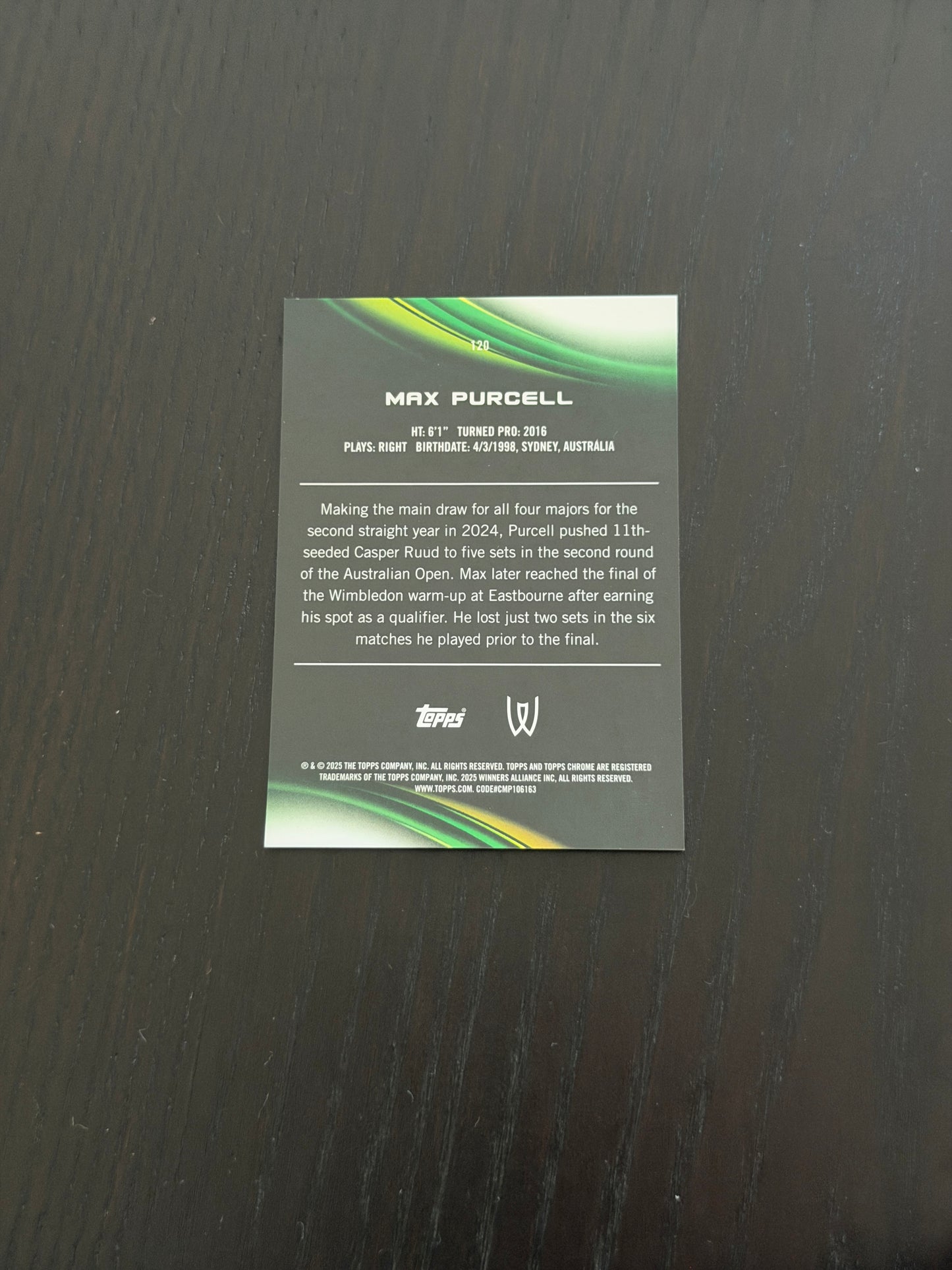 2025 Topps Chrome Max Purcell — Gold Refractor /50