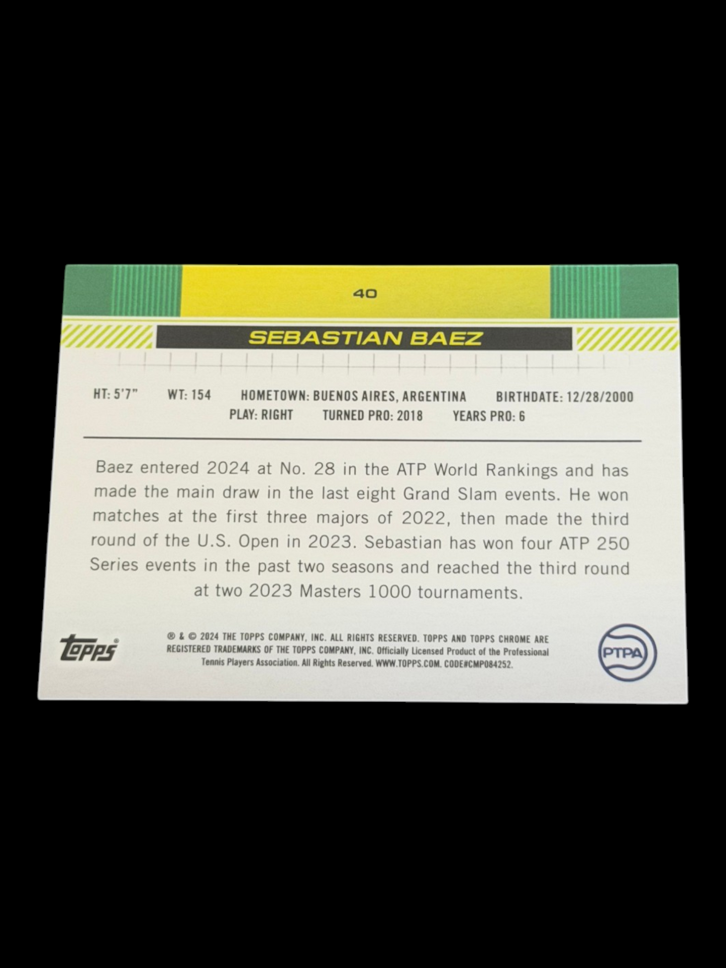 2024 Topps Chrome Sebastian Baez — Pineapple Refractor /77