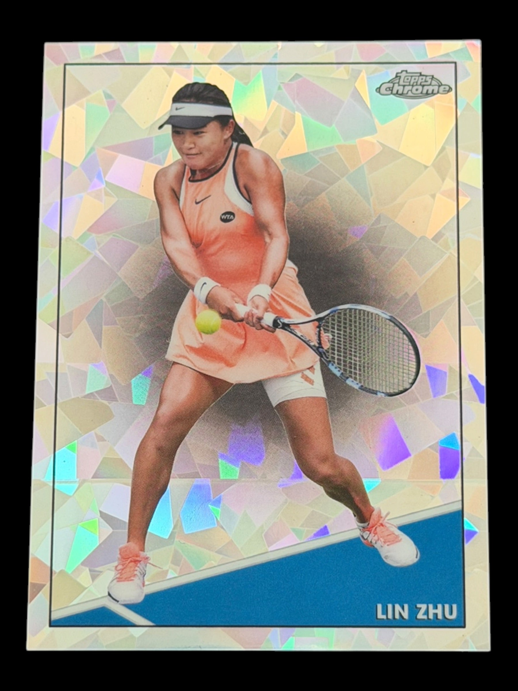 2021 Topps Chrome Sapphire Lin Zhu — White /99 – Tennis Card