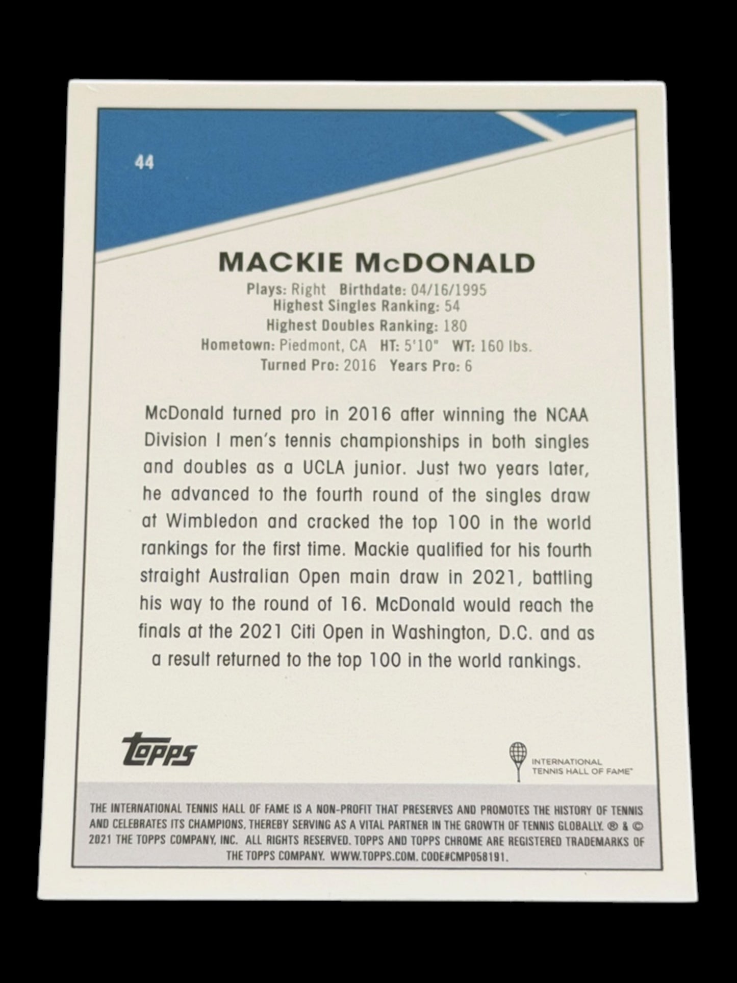 2021 Topps Chrome Sapphire Mackie McDonald