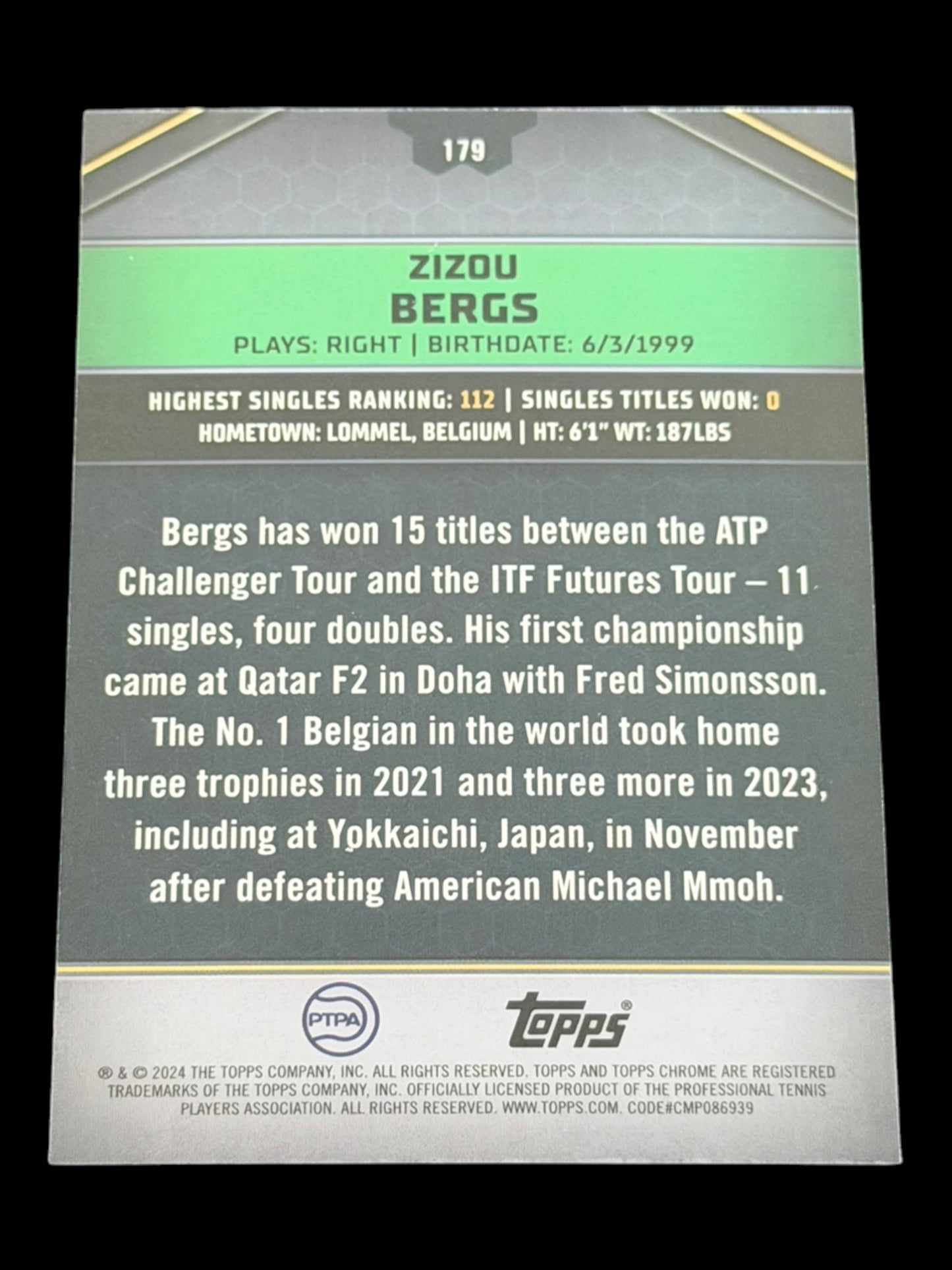 2024 Topps Graphite Zizou Bergs — Aqua Refractor /199