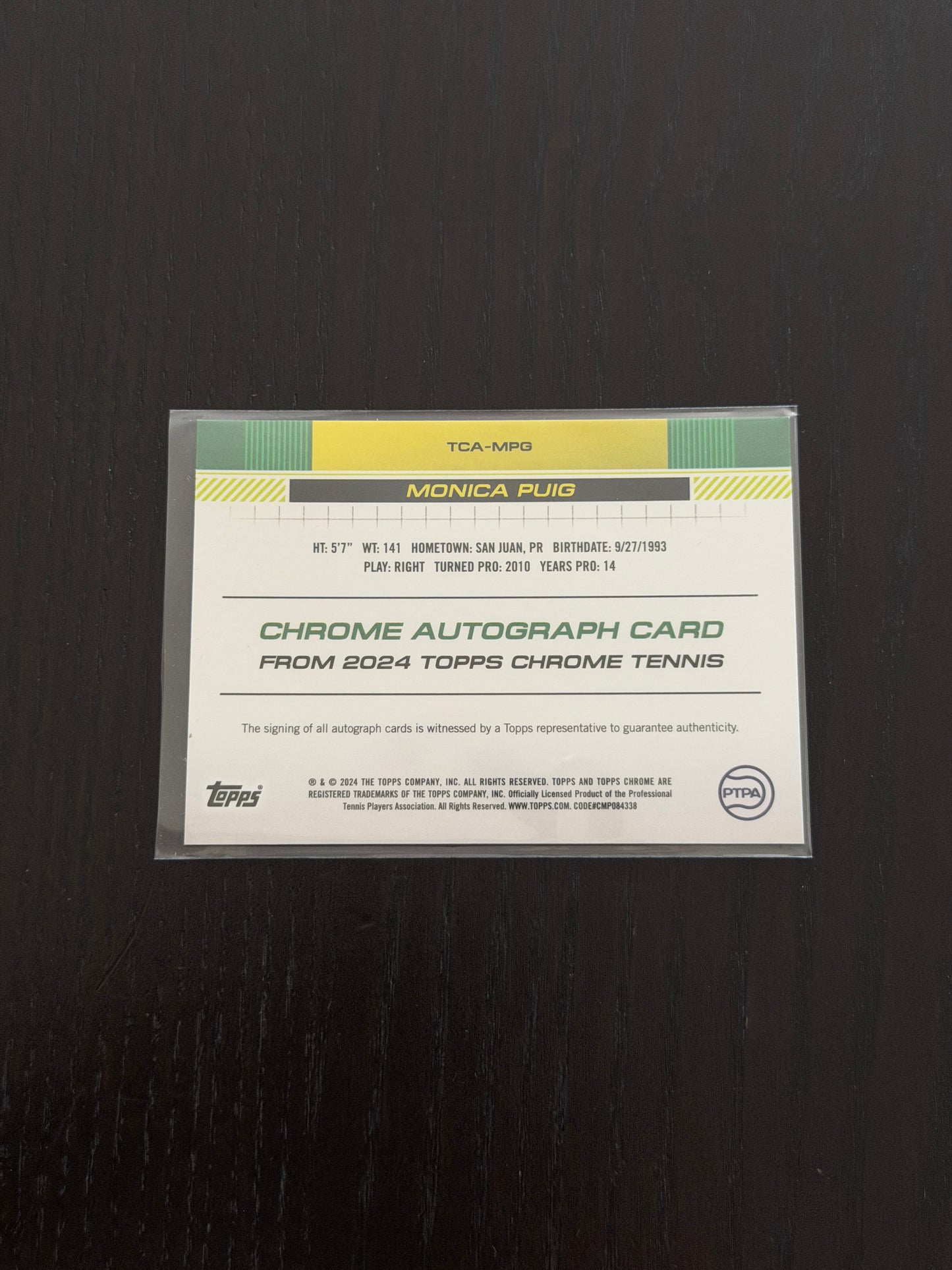 2024 Topps Chrome Monica Puig — Gold Auto /50