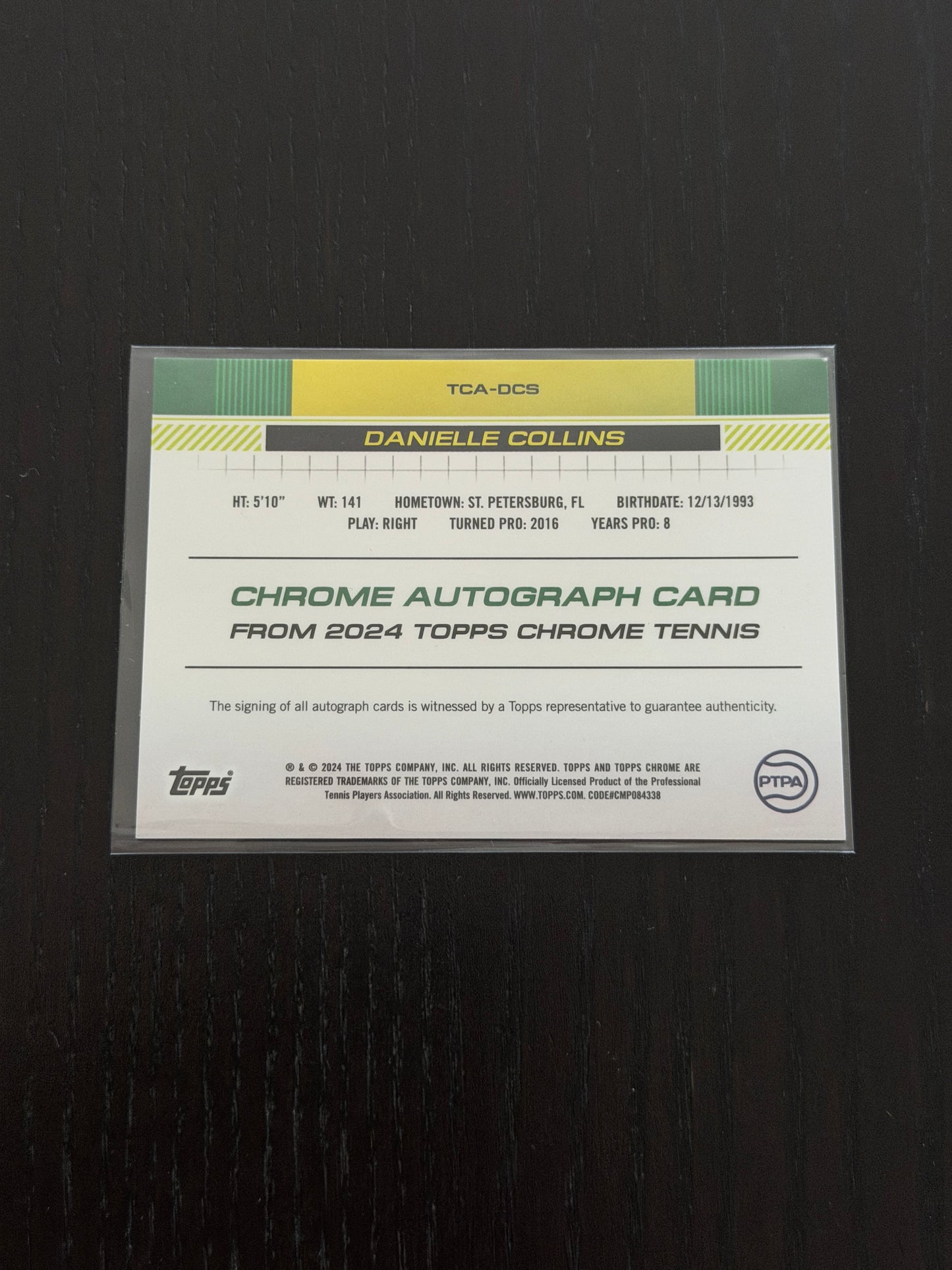 2024 Topps Chrome Danielle Collins — Green Auto /99