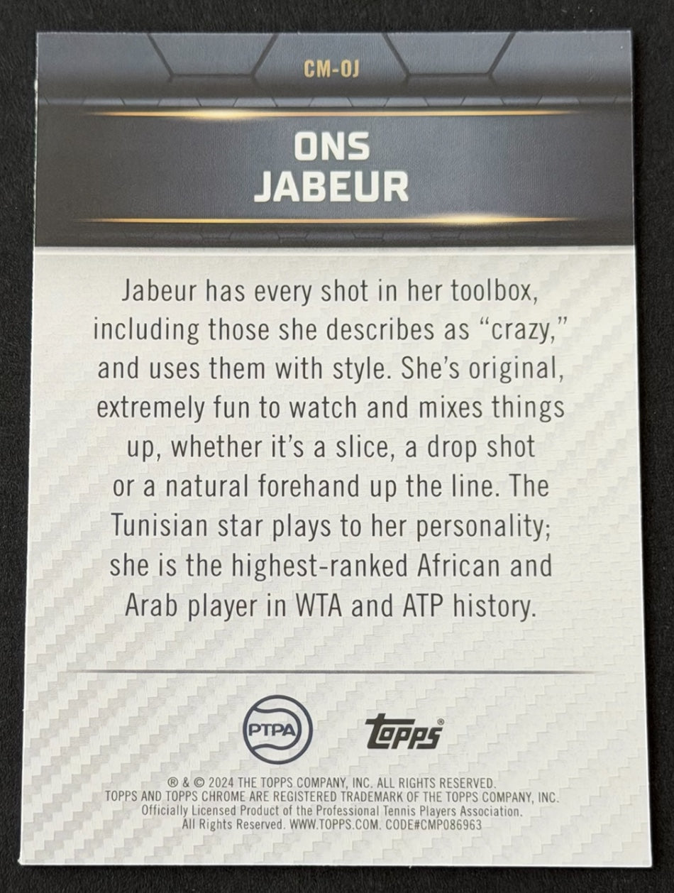 2024 Topps Graphite Tennis Court Masters Green Refractor 53/75 Ons Jabeur