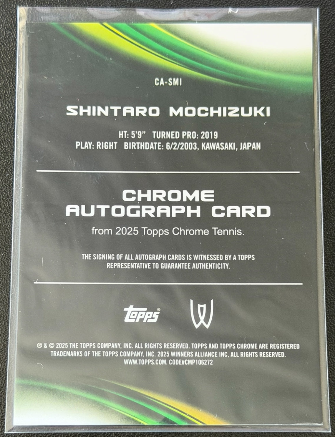 2025 Topps Chrome Blue Refractor 080/150 Autograph Shintaro Mochizuki
