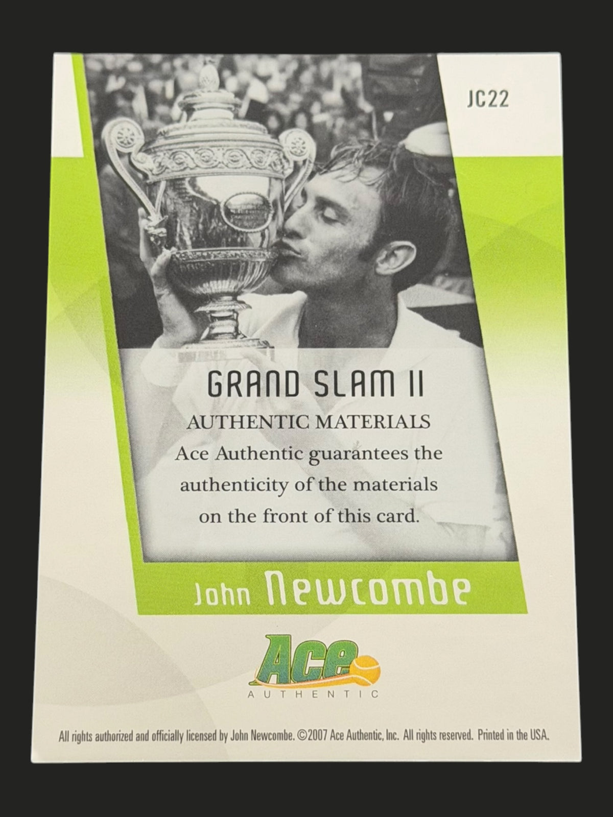 2024 Topps Graphite John Newcombe — Grand Slam Authentic Materials tennis card