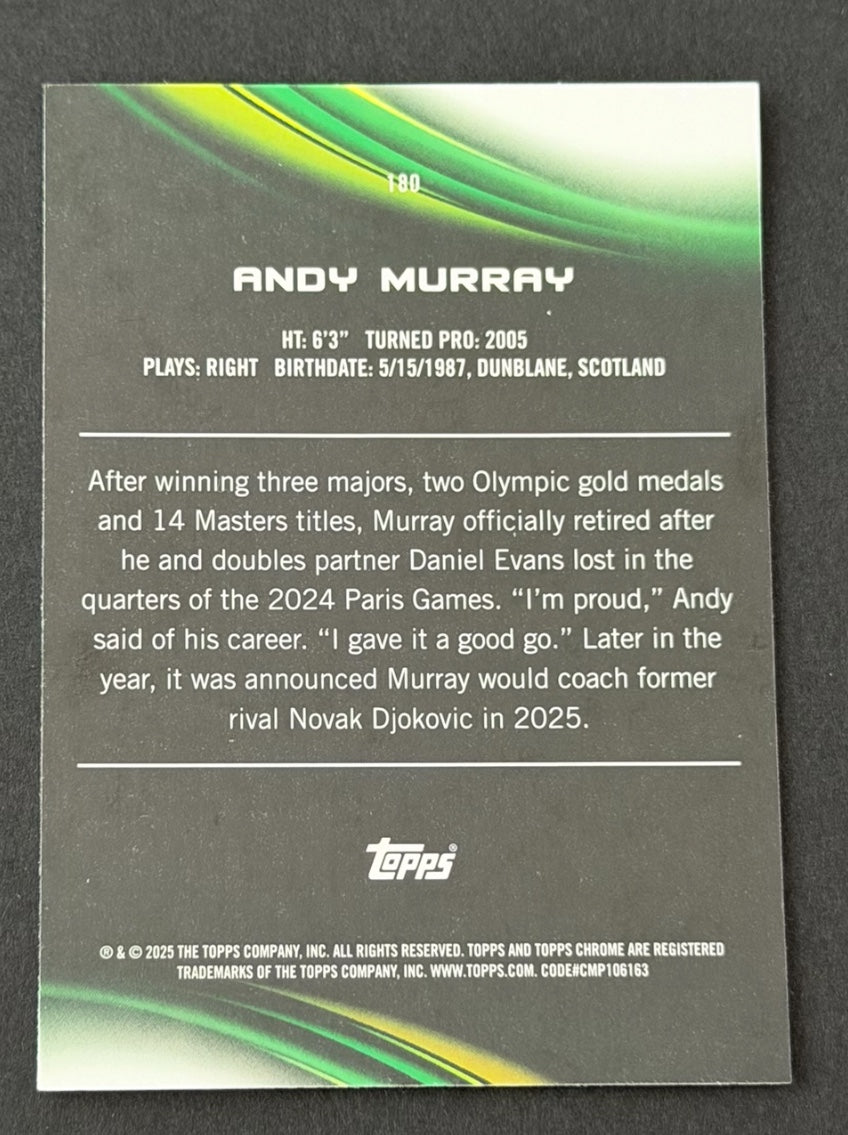 2025 Topps Chrome Sapphire Tennis Green 12/75 Andy Murray