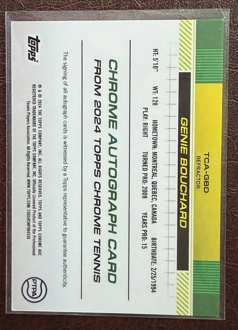 2024 Topps Chrome Refractor Autograph 416/499 Genie Bouchard