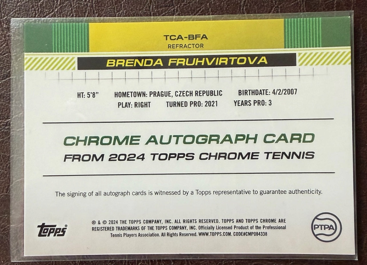 2024 Topps Chrome Refractor Autograph 424/499 Brenda Fruhvirtova