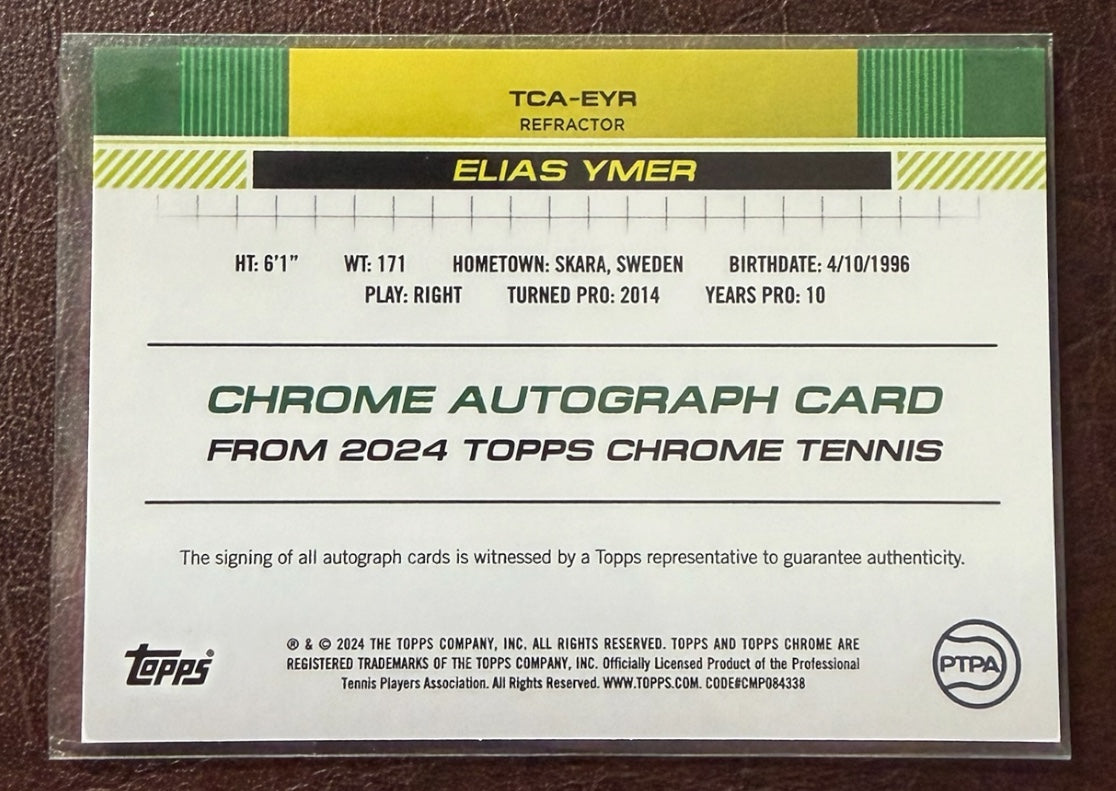 2024 Topps Chrome Refractor Autograph 107/499 Elias Ymer