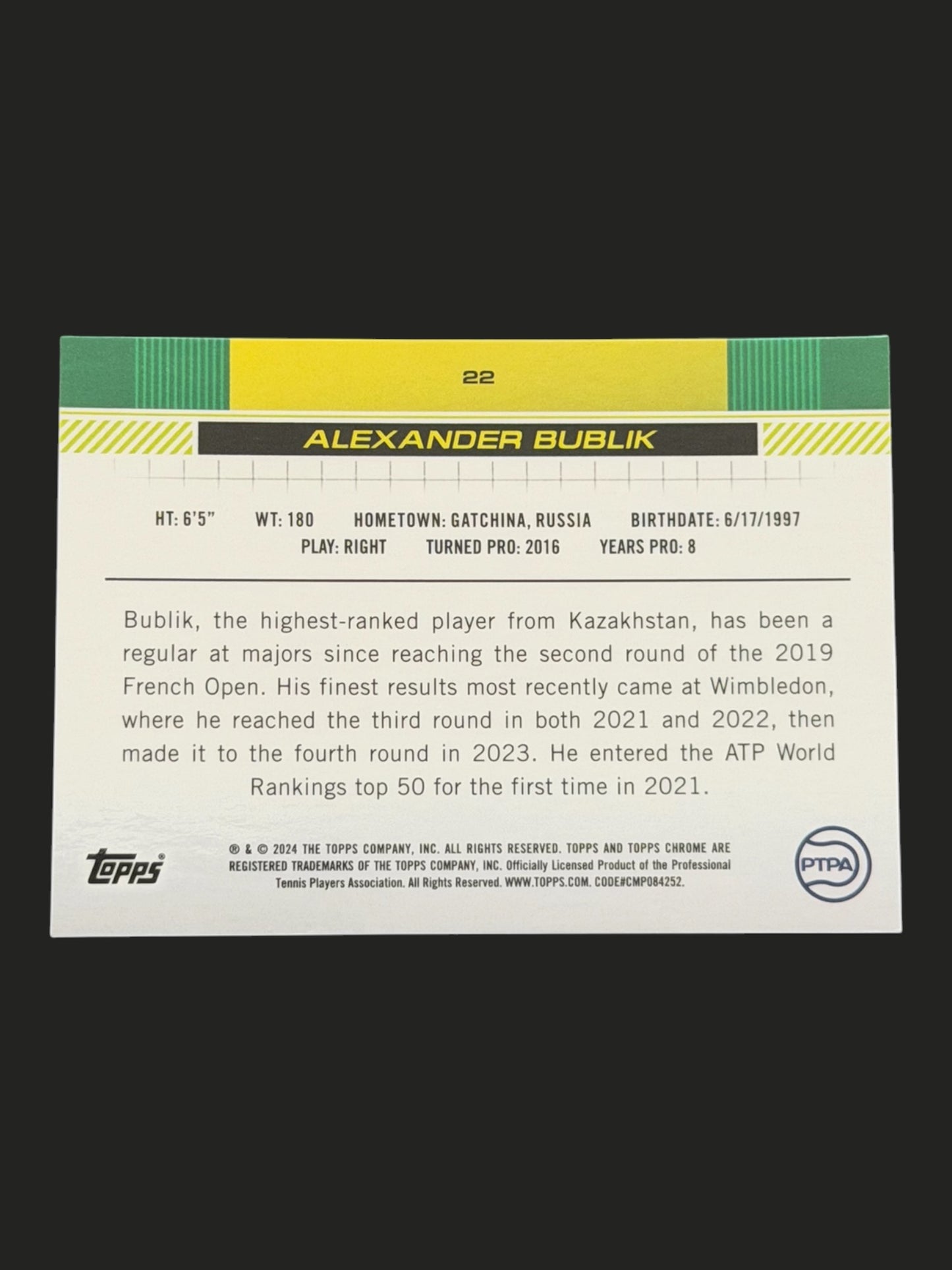 2024 Topps Chrome Alexander Bublik