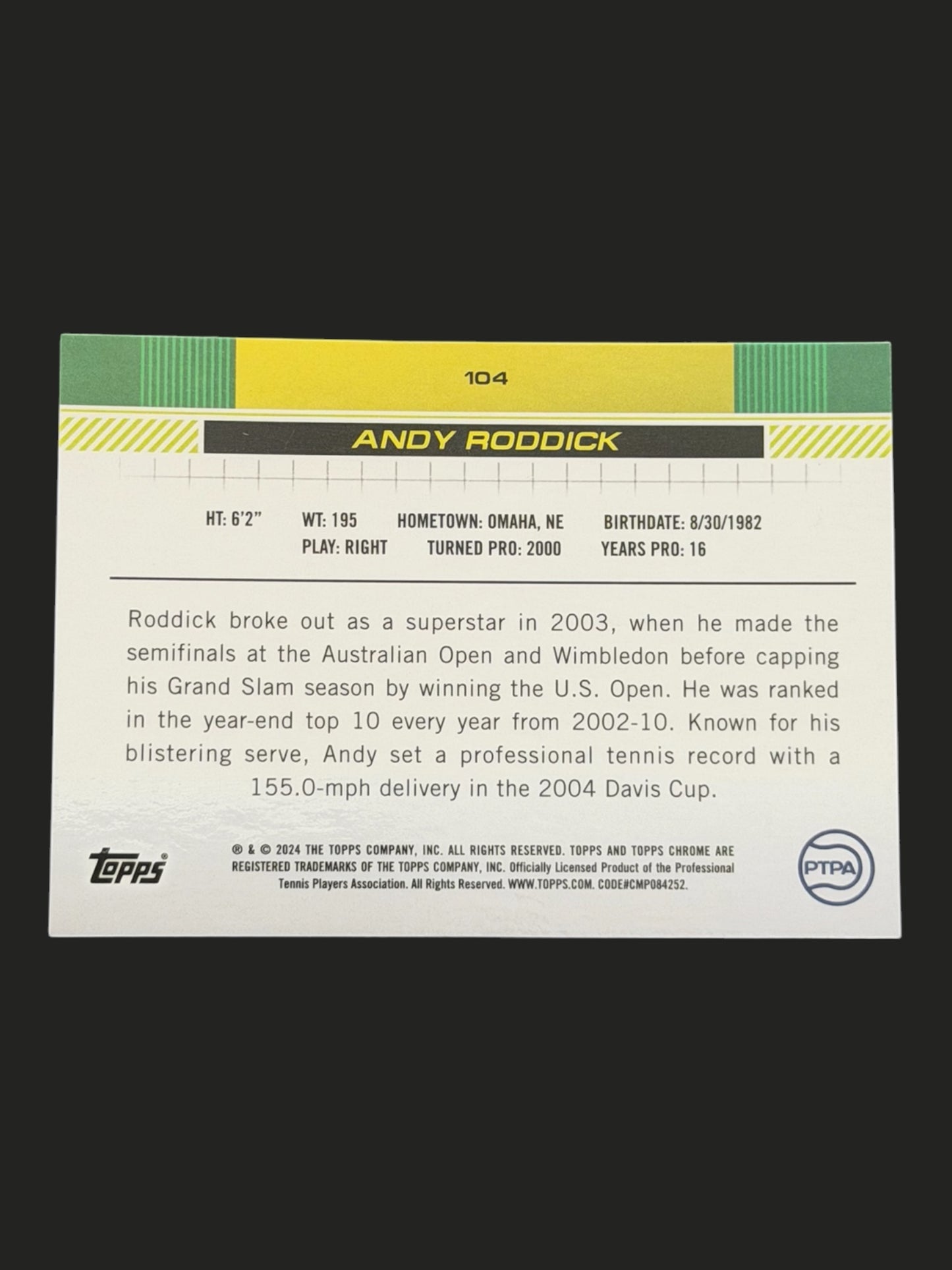 2024 Topps Chrome Andy Roddick