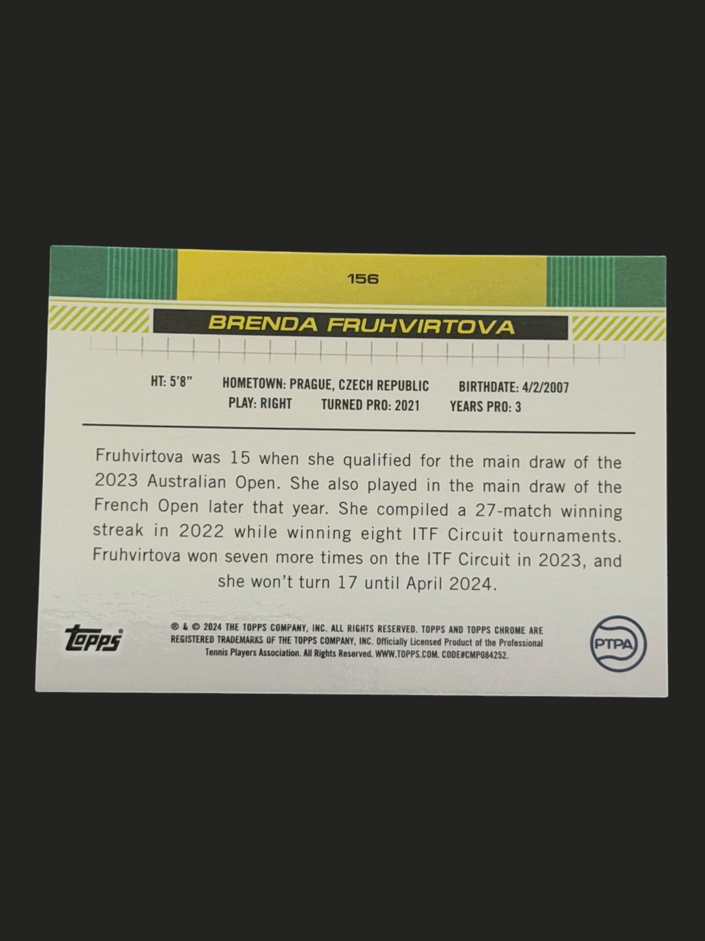 2024 Topps Chrome Brenda Fruhvirtova
