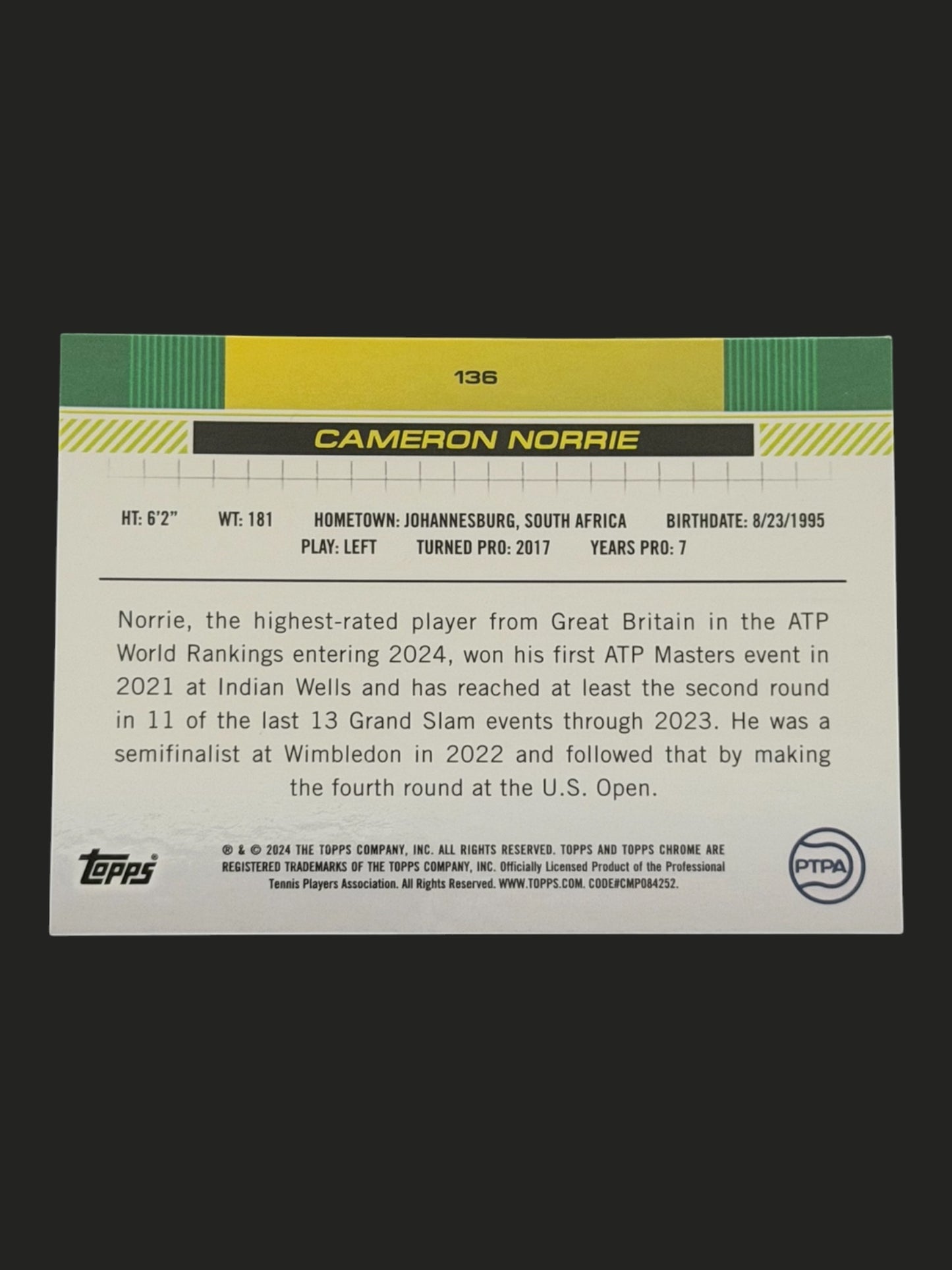 2024 Topps Chrome Cameron Norrie