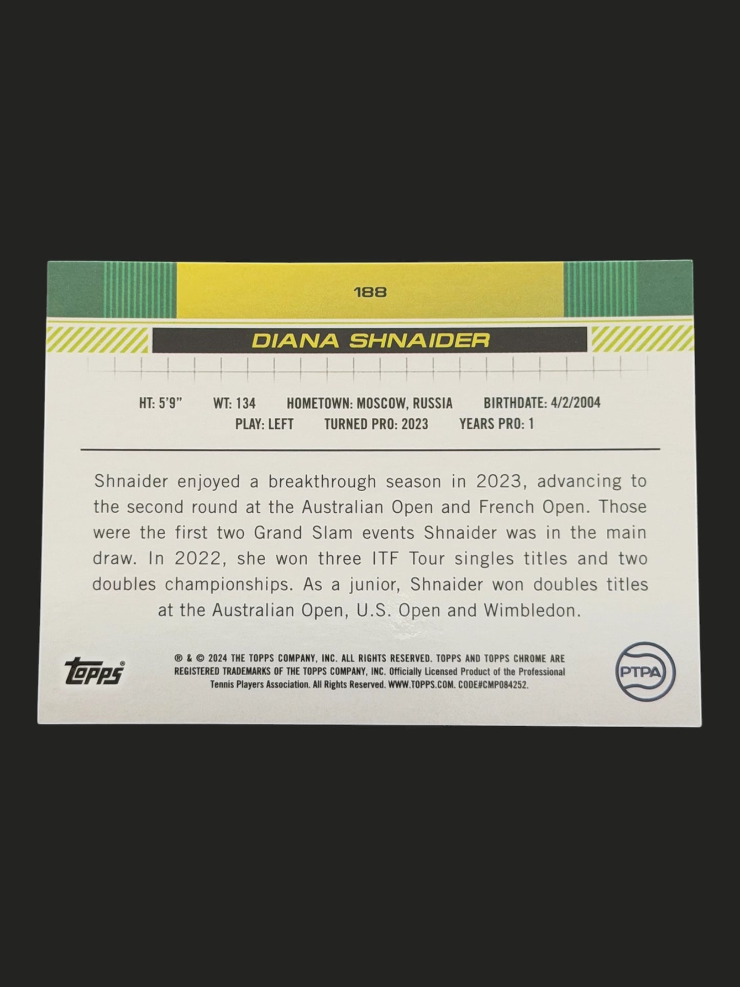 2024 Topps Chrome Diana Shnaider