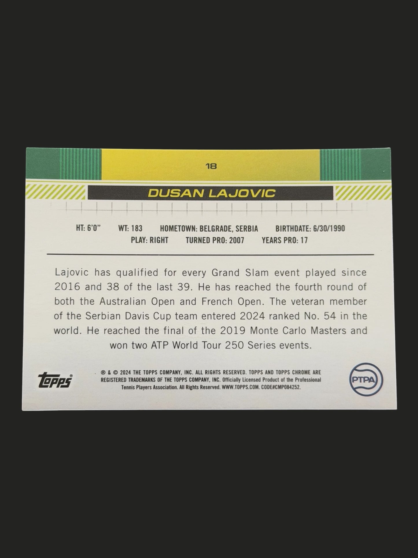2024 Topps Chrome Dusan Lajovic