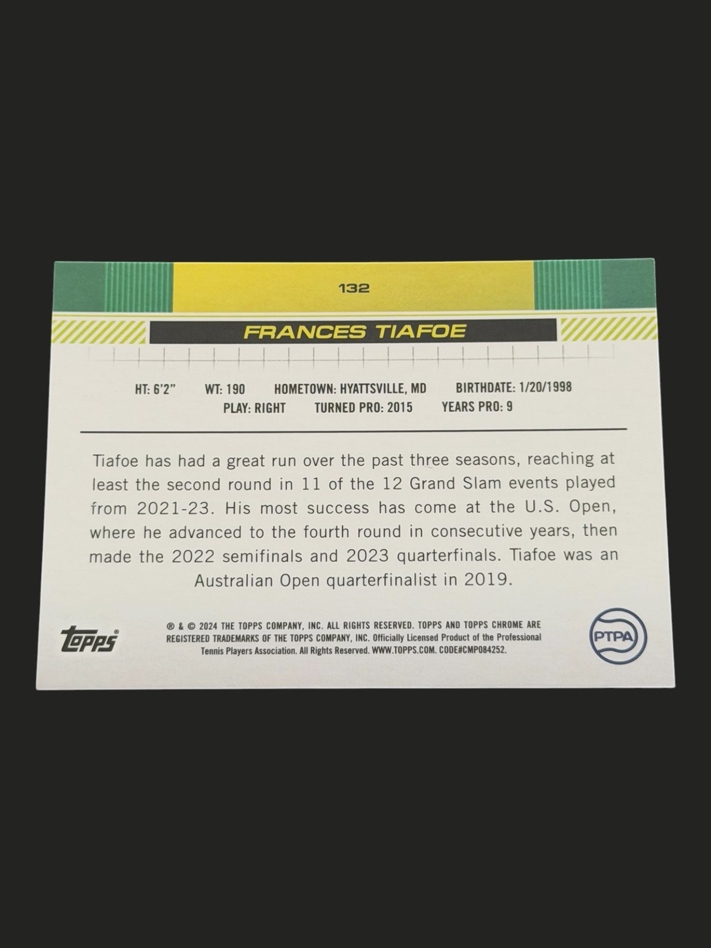 2024 Topps Chrome Frances Tiafoe