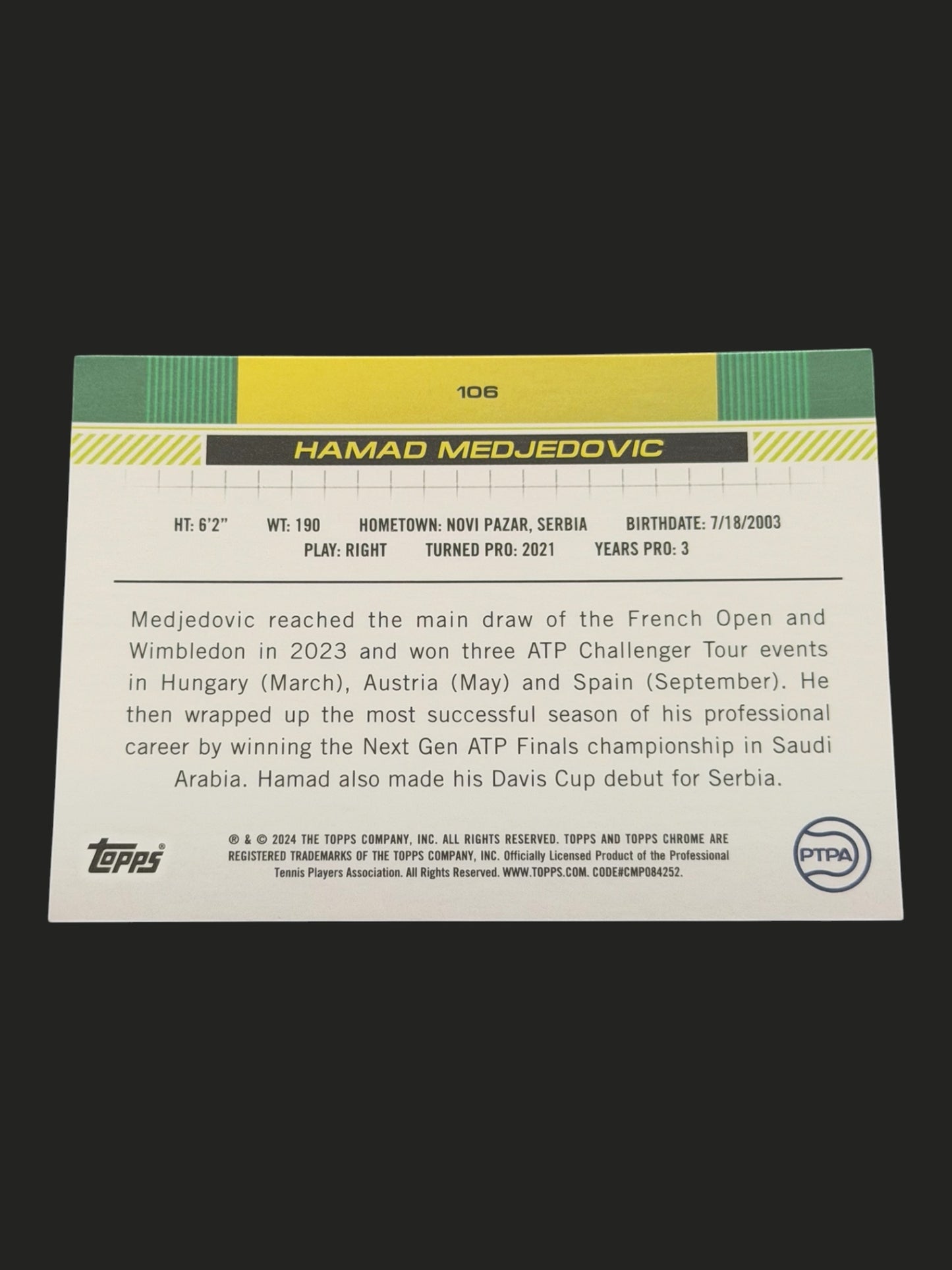 2024 Topps Chrome Hamad Medjedovic