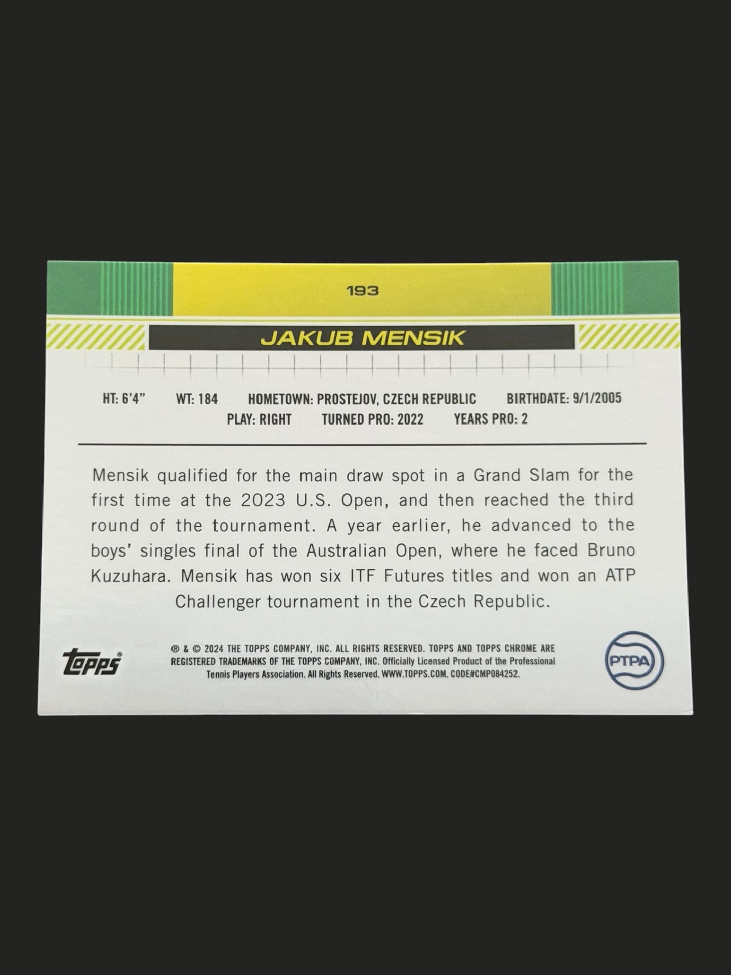 2024 Topps Chrome Jakub Mensik