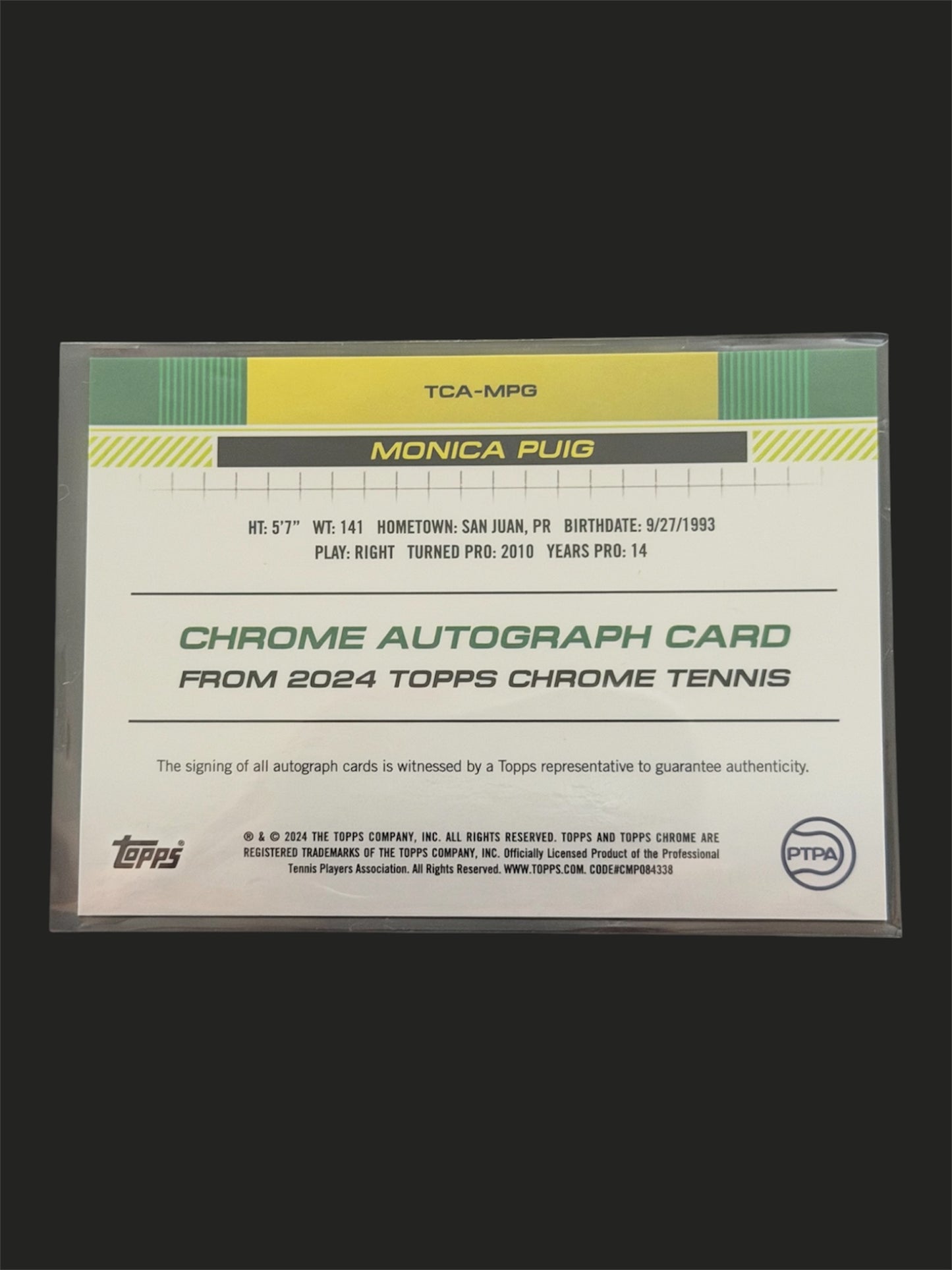 2024 Topps Chrome Autograph Monica Puig