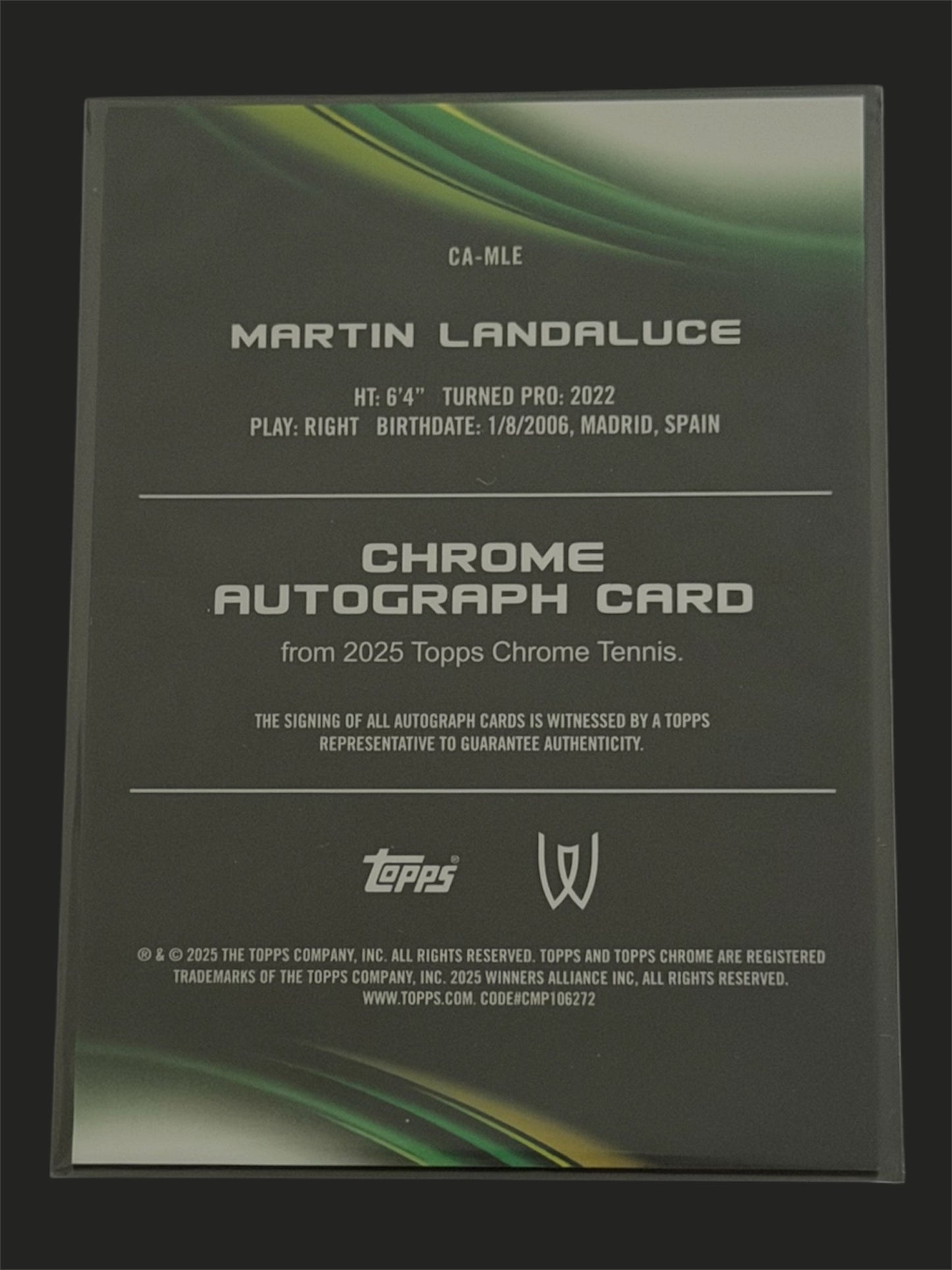 2025 Topps Chrome Autograph Martin Landaluce