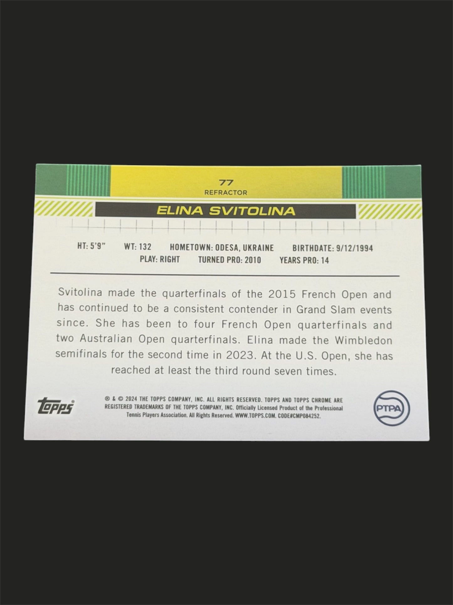 2024 Topps Chrome Refractor Elina Svitolina