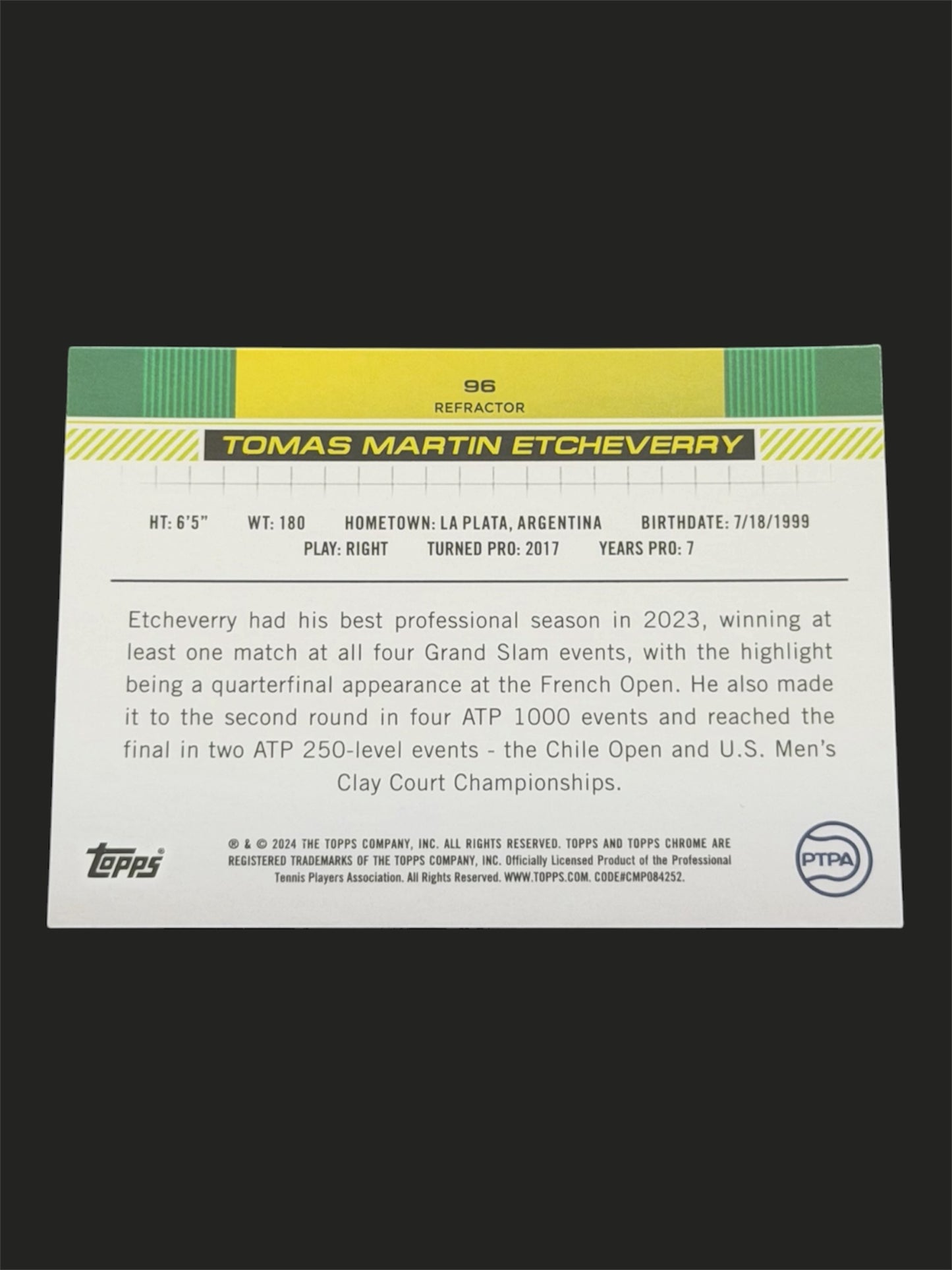 2024 Topps Chrome Refractor Tomas Martin Etcheverry